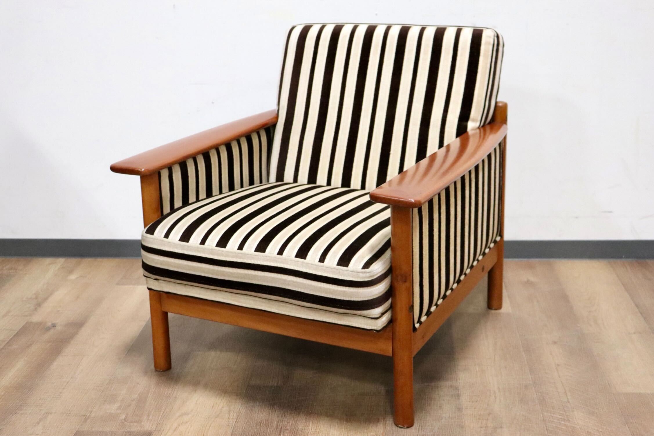 GMHH305B○北欧スタイル 1人掛けソファ シングルソファ アームチェア ファブリック 和製 ヴィンテージ アンティーク カントリー モダン