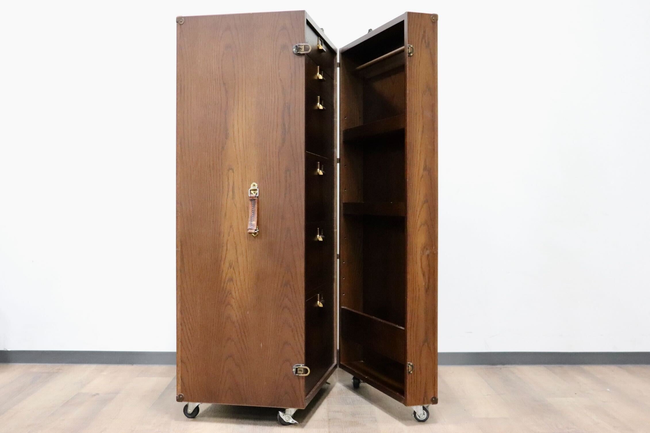 GMHK17○中島制作所 MAGELLAN マゼラン トランクチェスト 6段チェスト 飾り棚 マガジンラック 収納家具 オーク材 アンティーク 大川家具