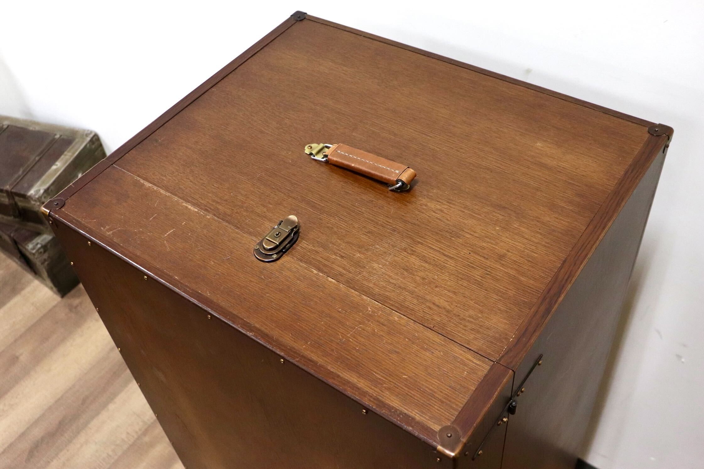 GMHK17○中島制作所 MAGELLAN マゼラン トランクチェスト 6段チェスト 飾り棚 マガジンラック 収納家具 オーク材 アンティーク 大川家具