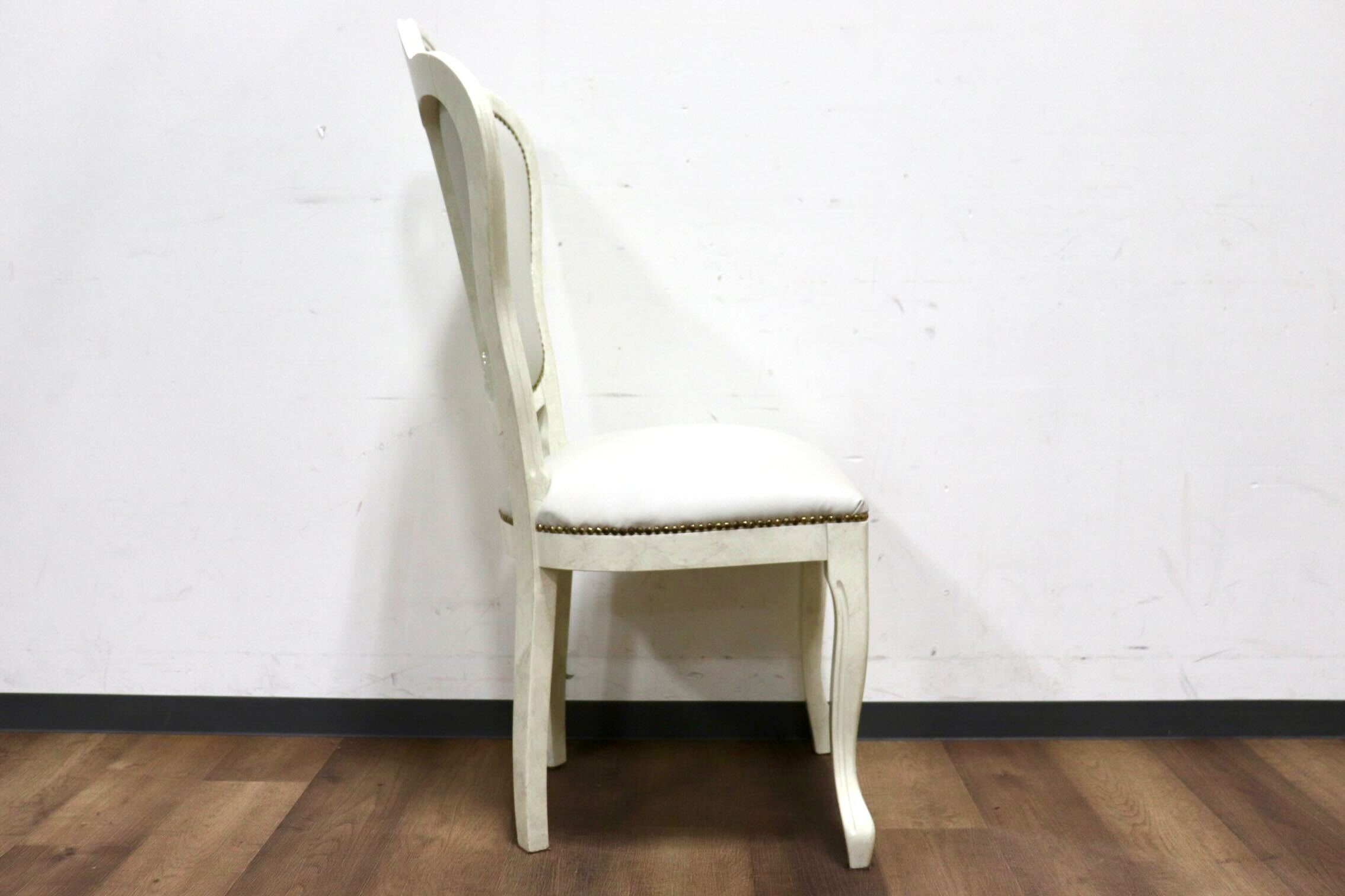 GMHN308A○Eddi Rose / エディローズ イタリア製 ダイニングチェア 食卓椅子 アームレスチェア 鋲打 猫脚 エレガント クラシック 輸入家具