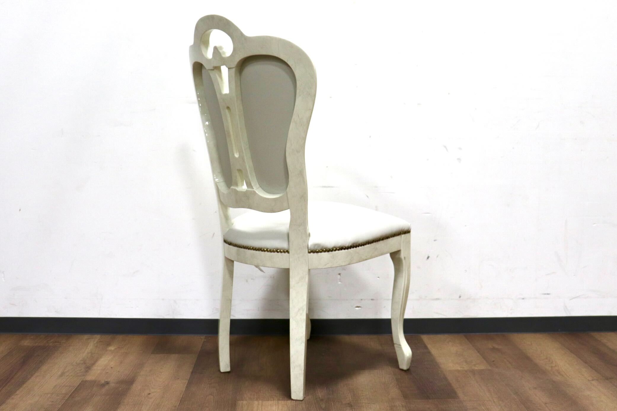 GMHN308A○Eddi Rose / エディローズ イタリア製 ダイニングチェア 食卓椅子 アームレスチェア 鋲打 猫脚 エレガント クラシック 輸入家具