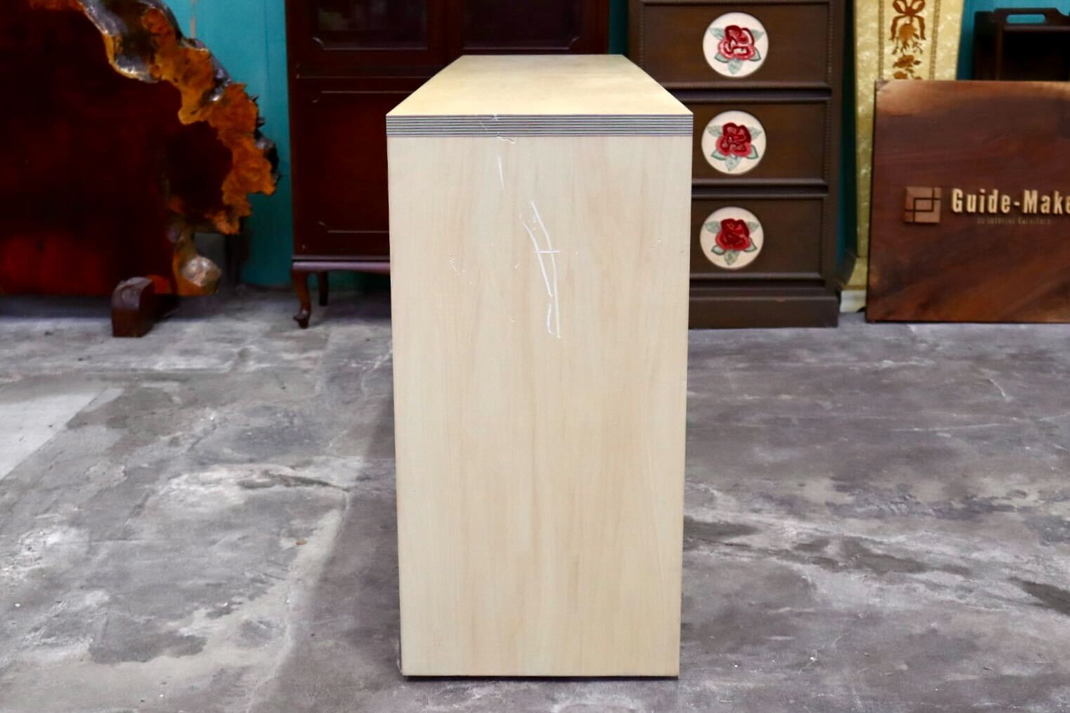 GMIH432C○滝澤ベニヤ ペーパーウッド サイドボード 飾り棚 ブックシェルフ ラック 本棚 木製 リビング収納 国産家具 モデルルーム展示品