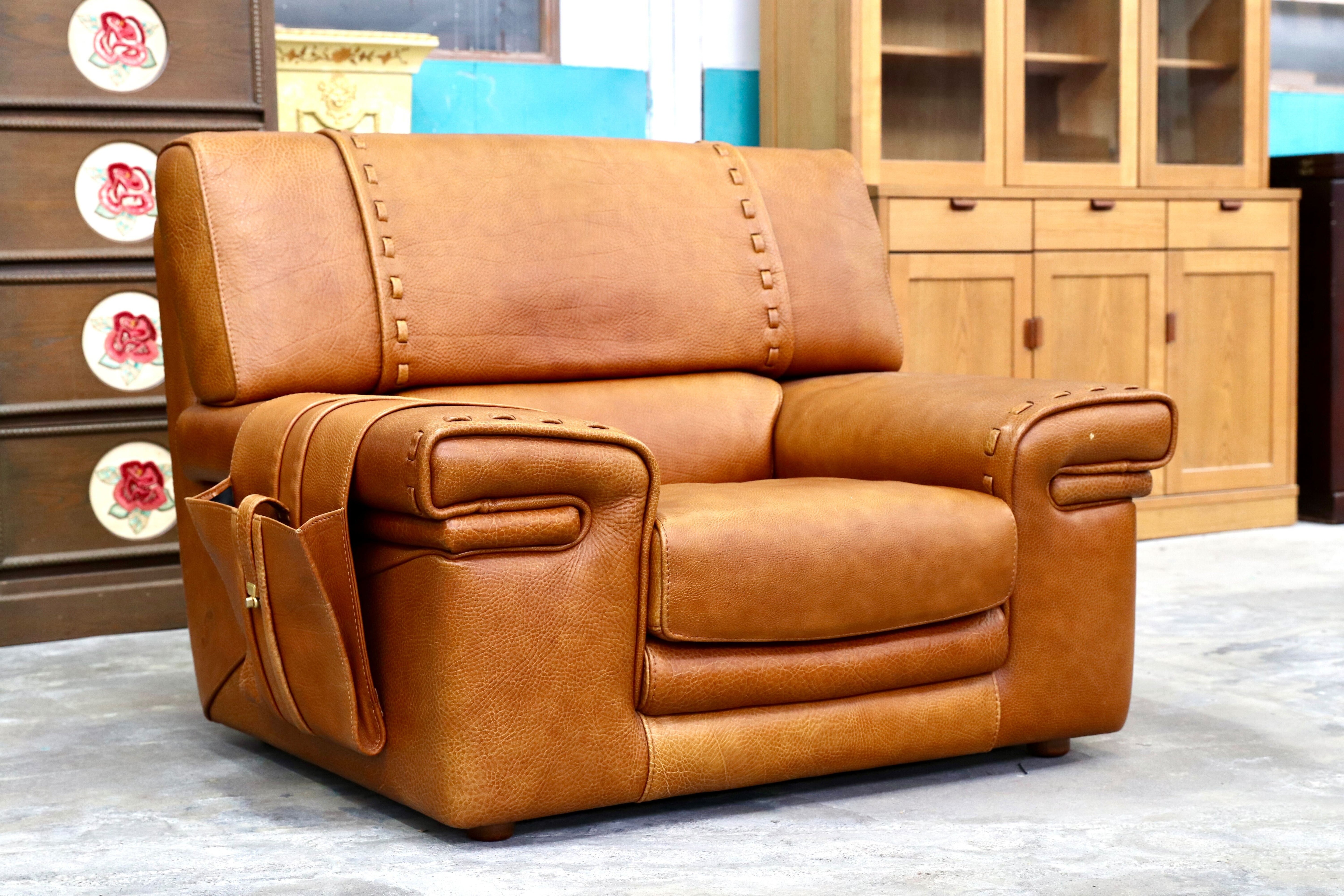 GMIK576B○formenti / フォルメンティ イタリア製 最高級 ラグジュアリー シングルソファ 厚手本革 ブラウン ユーロカーサ取扱 約70万