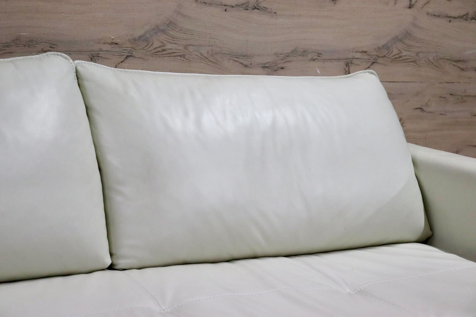 GMIH295○dinos / ディノス LX 2人掛けソファ ラブソファ 長椅子 本革 オフホワイト モダン スタイリッシュ 約18万 美品