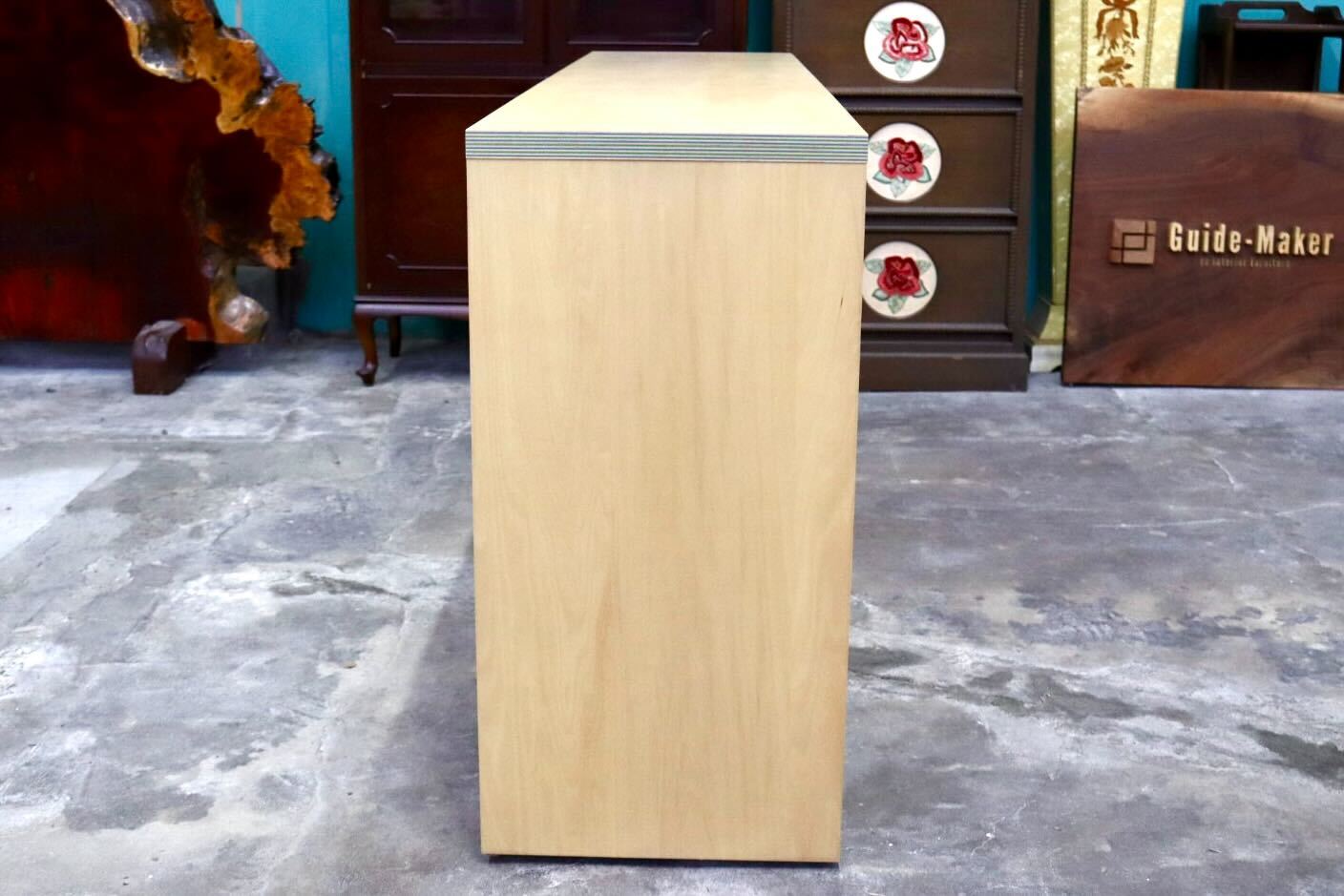 GMIH432D○滝澤ベニヤ ペーパーウッド サイドボード 飾り棚 ブックシェルフ ラック 本棚 木製 リビング収納 国産家具 モデルルーム展示品