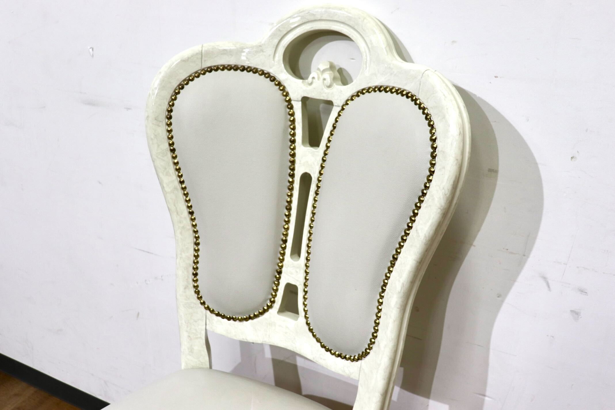 GMHN308B○Eddi Rose / エディローズ イタリア製 ダイニングチェア 食卓椅子 アームレスチェア 鋲打 猫脚 エレガント クラシック 輸入家具