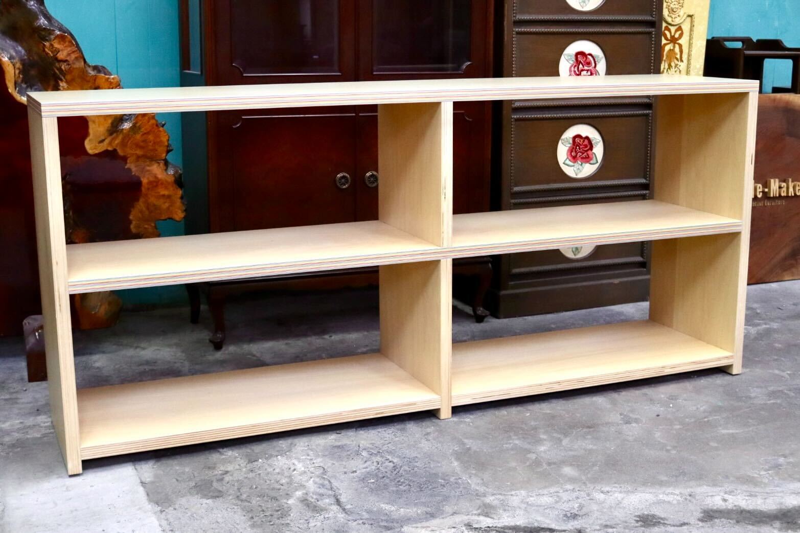 GMIH432E○滝澤ベニヤ ペーパーウッド サイドボード 飾り棚 ブックシェルフ ラック 本棚 木製 リビング収納 国産家具 モデルルーム展示品