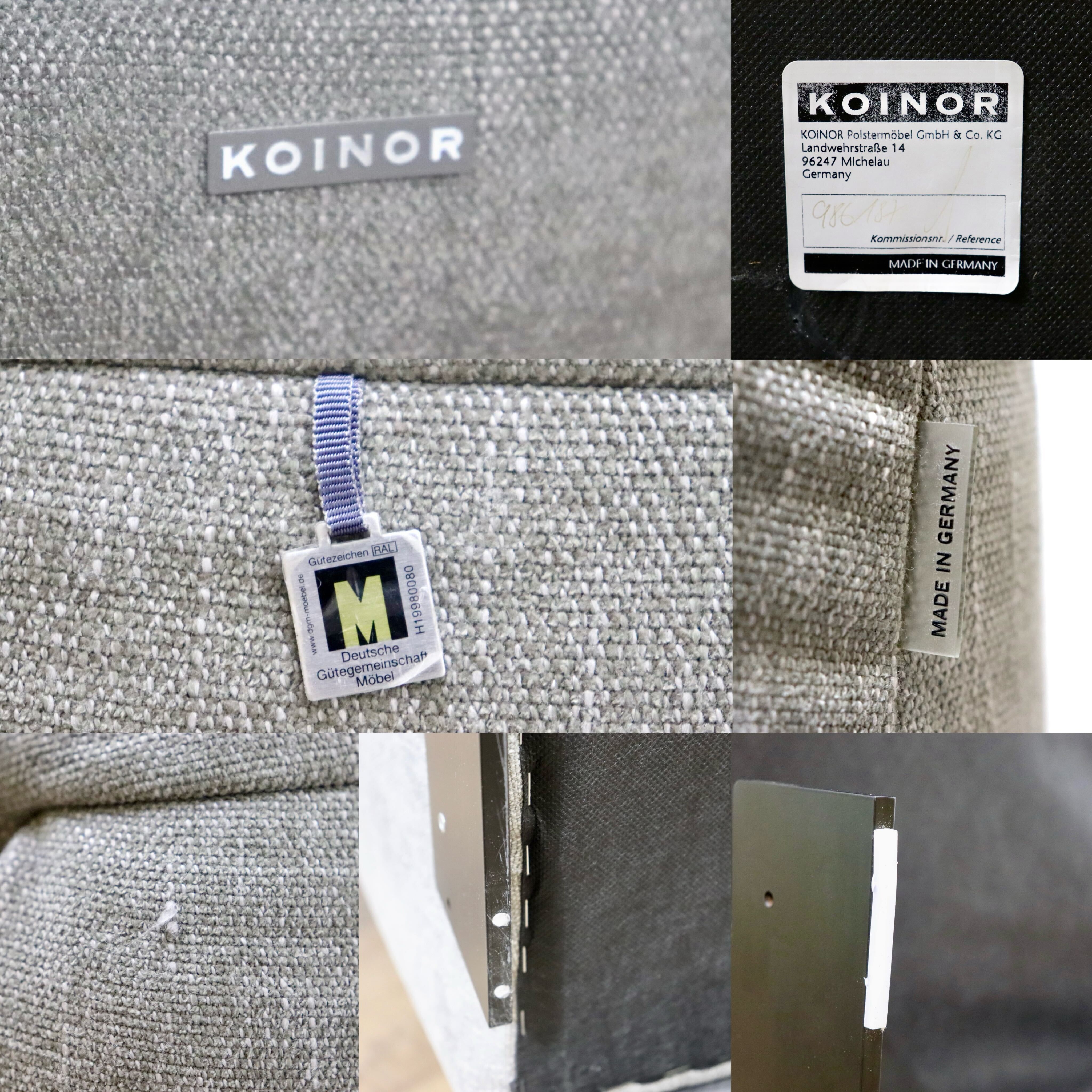 GMHN271○KOINOR / コイノール カウチソファ 左アーム シェーズロング 1人掛けソファ 長椅子 ファブリック グレー ドイツ製 最高級 展示品