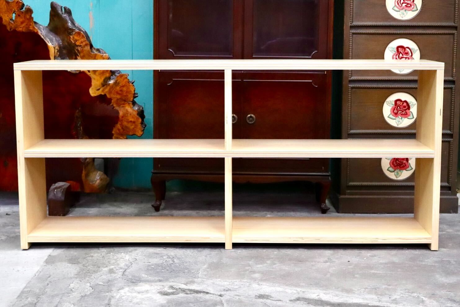 GMIH432E○滝澤ベニヤ ペーパーウッド サイドボード 飾り棚 ブックシェルフ ラック 本棚 木製 リビング収納 国産家具 モデルルーム展示品