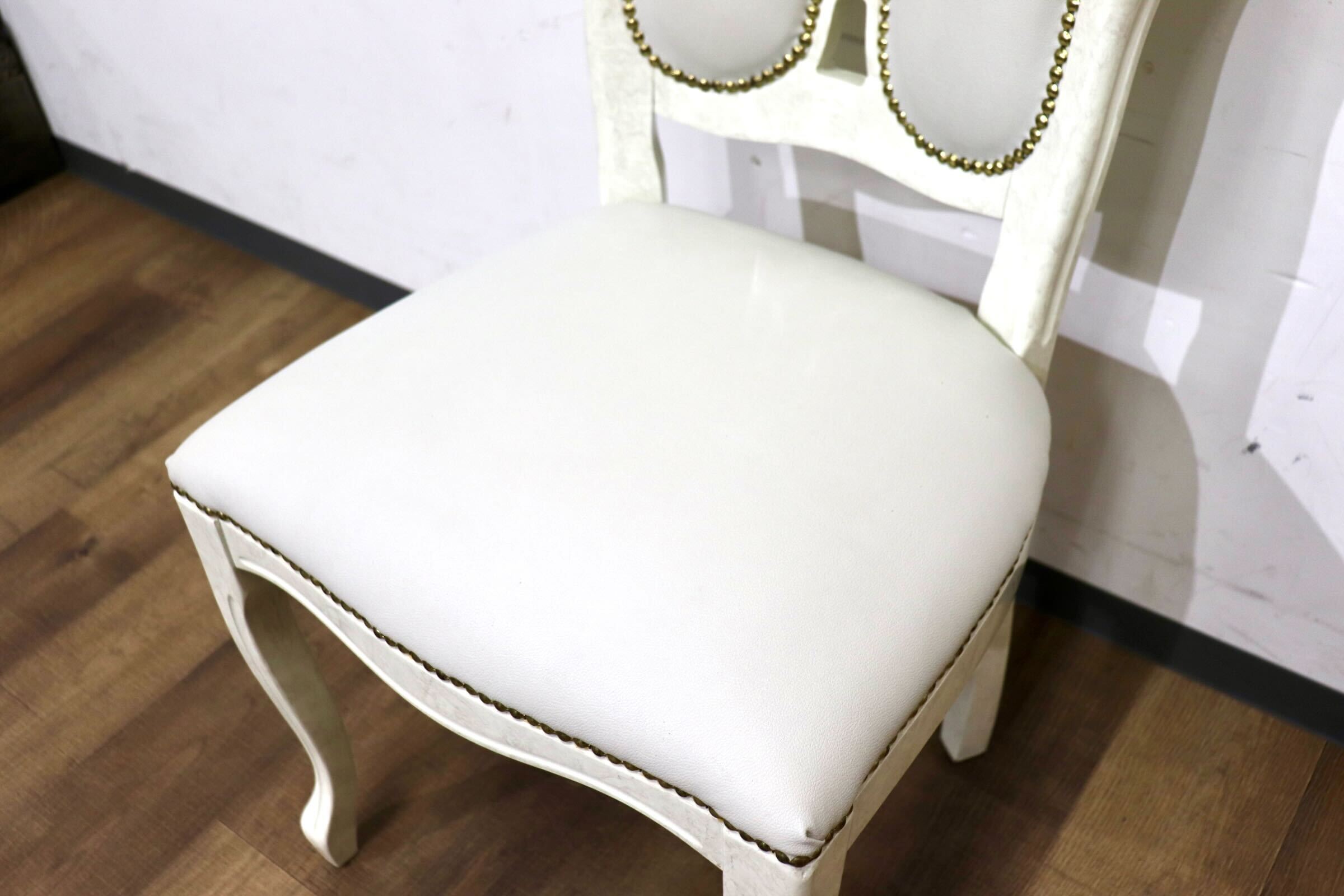 GMHN308B○Eddi Rose / エディローズ イタリア製 ダイニングチェア 食卓椅子 アームレスチェア 鋲打 猫脚 エレガント クラシック 輸入家具