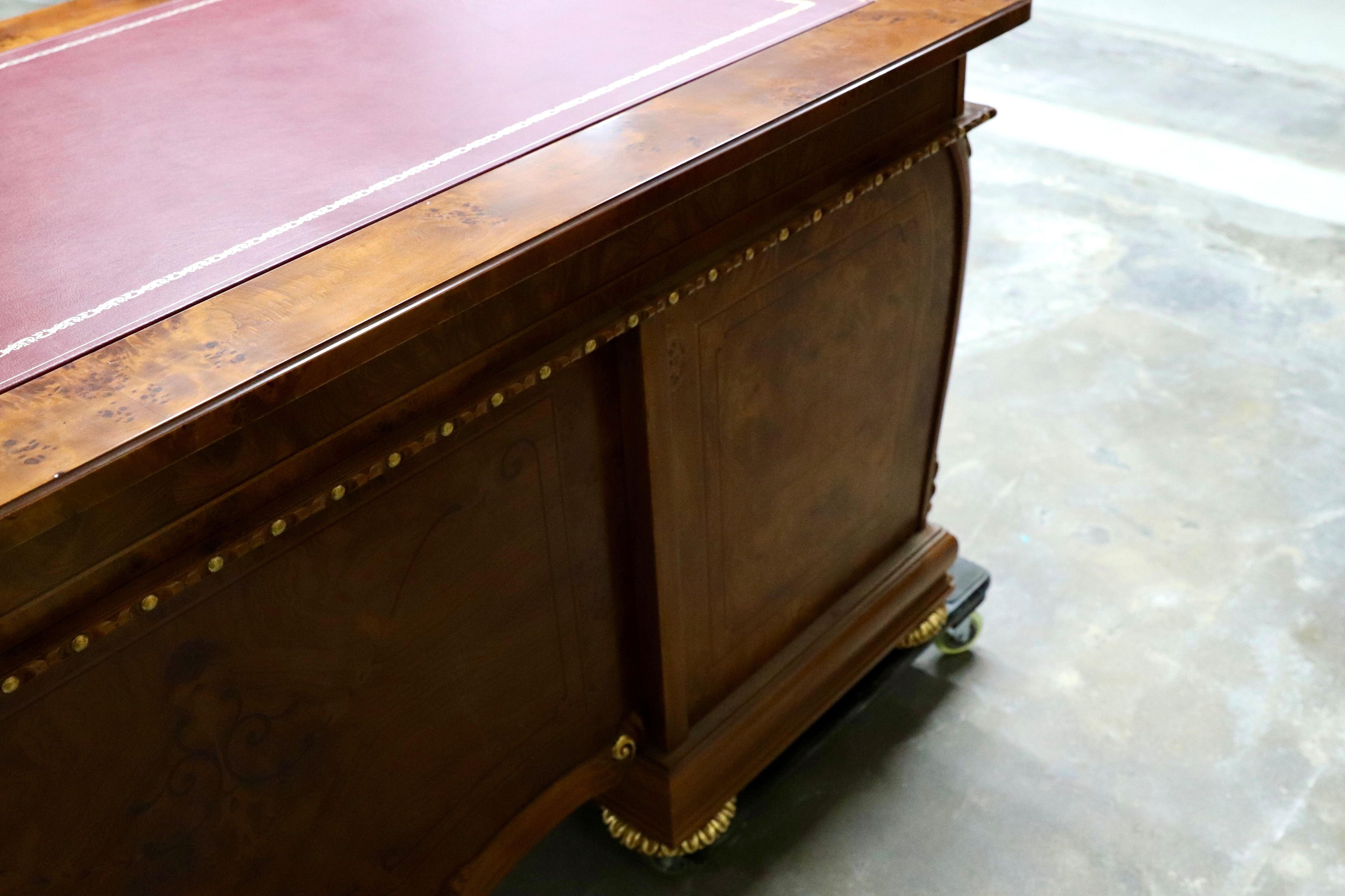 GMIK577○イタリア製 プレジデントデスク 両袖机 デスク 社長机 役員机 書斎机 クラシック ロココ調 バロック様式 最高級 店舗什器