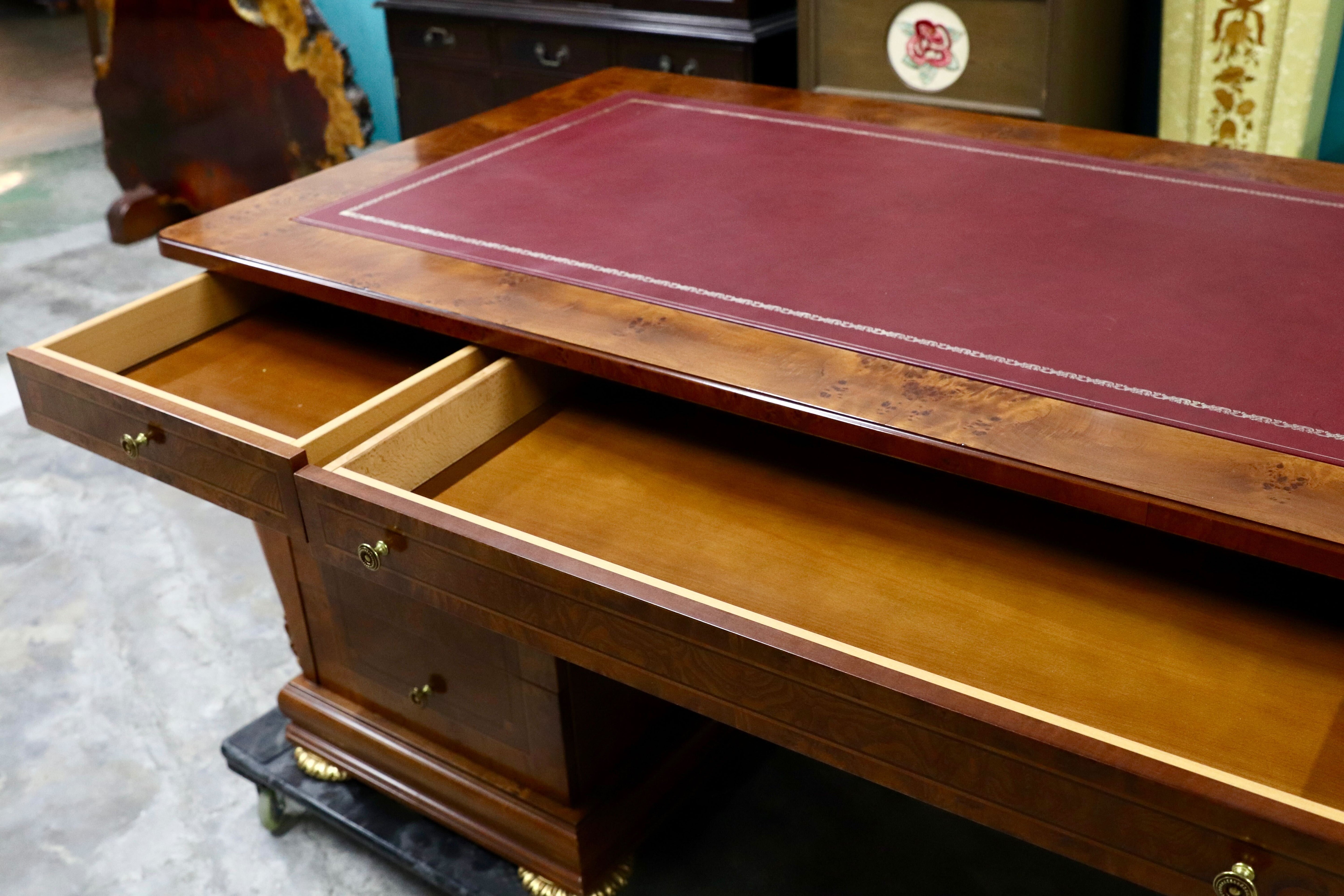 GMIK577○イタリア製 プレジデントデスク 両袖机 デスク 社長机 役員机 書斎机 クラシック ロココ調 バロック様式 最高級 店舗什器