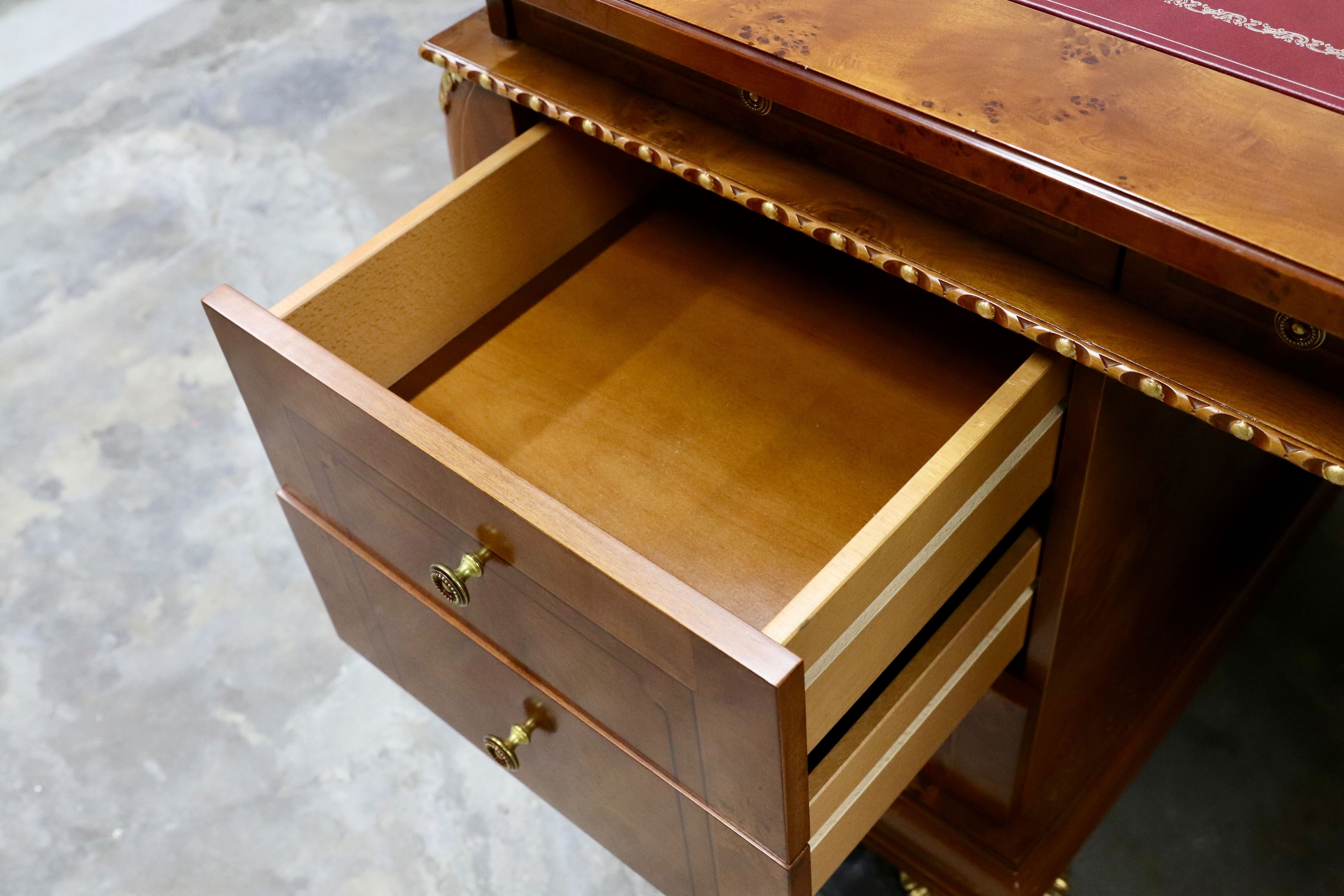 GMIK577○イタリア製 プレジデントデスク 両袖机 デスク 社長机 役員机 書斎机 クラシック ロココ調 バロック様式 最高級 店舗什器