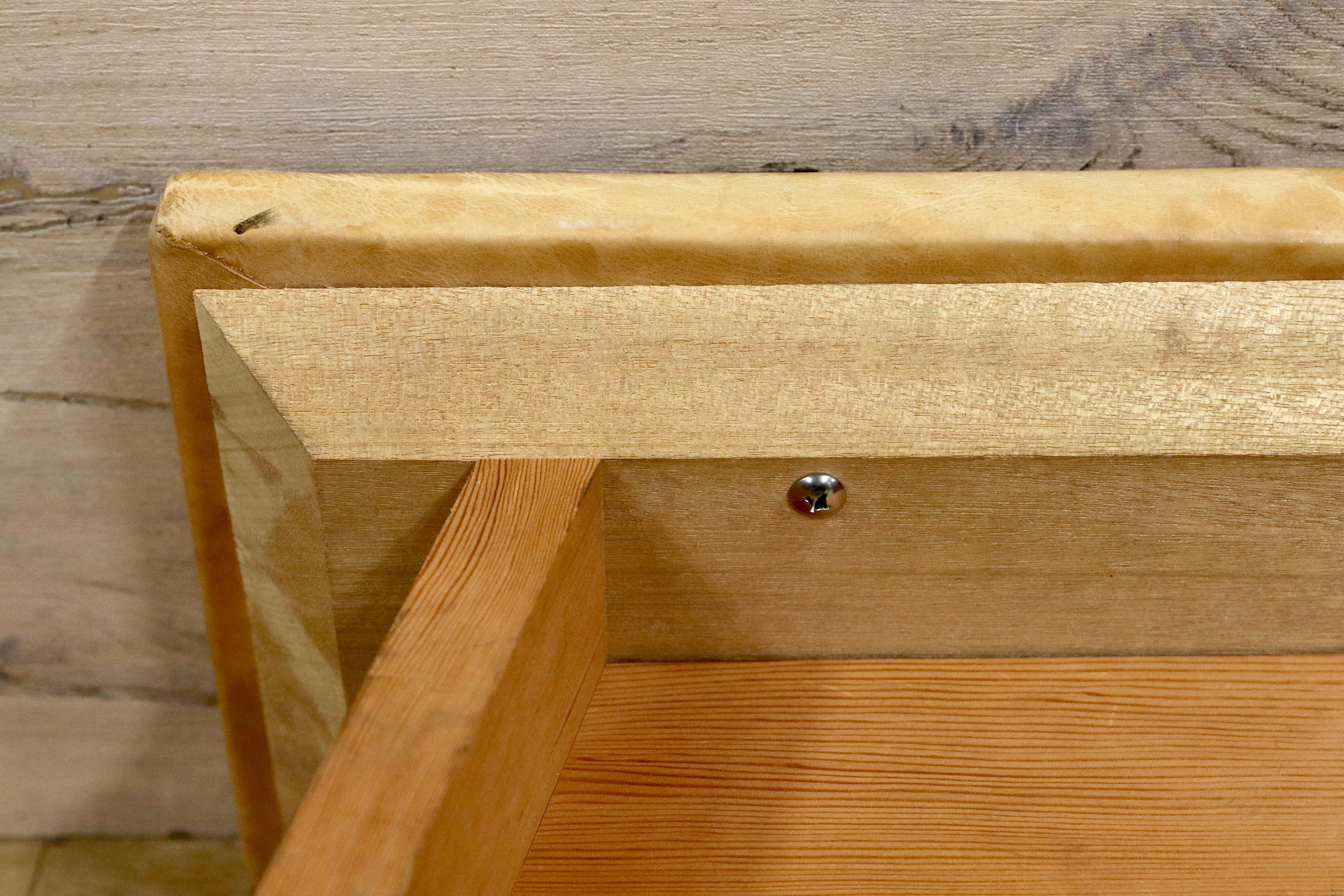 GMHS66○アンティーク スツール 椅子 革張り ヌメ革 オブジェ インテリア