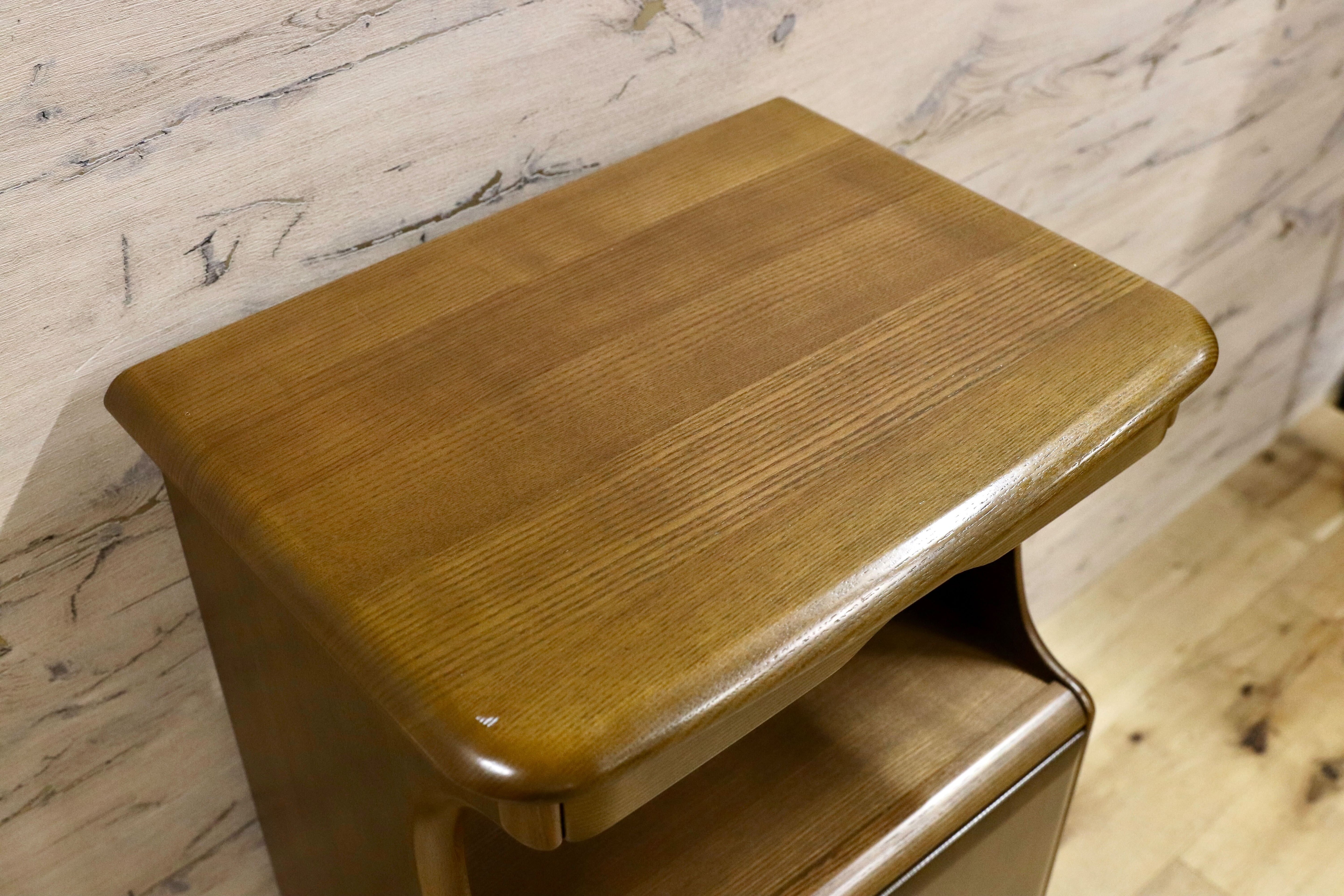 GMHK77○karimoku / カリモク 電話台 FAX台 リビング収納 小物入れ チェスト レトロ 国産家具