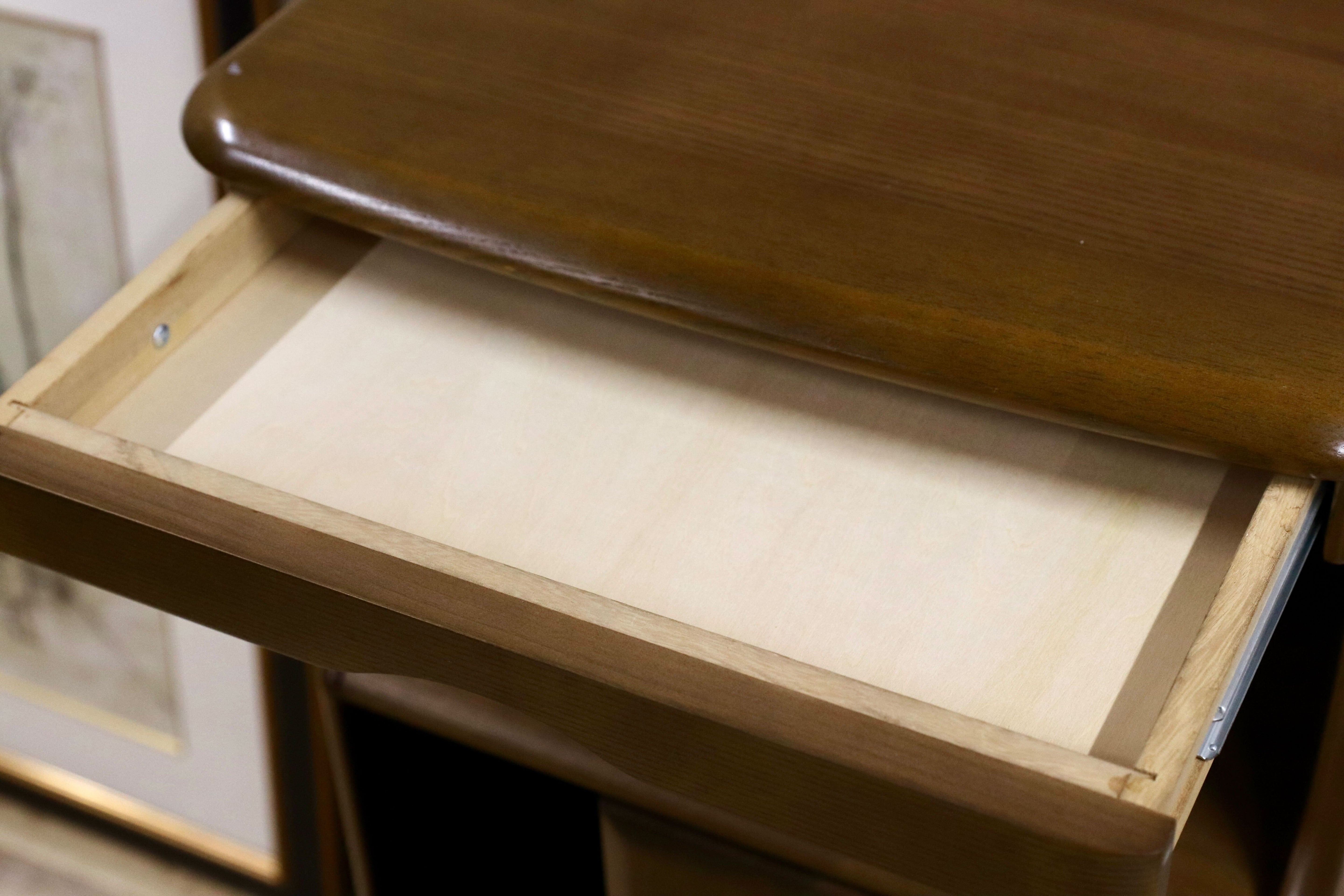 GMHK77○karimoku / カリモク 電話台 FAX台 リビング収納 小物入れ チェスト レトロ 国産家具