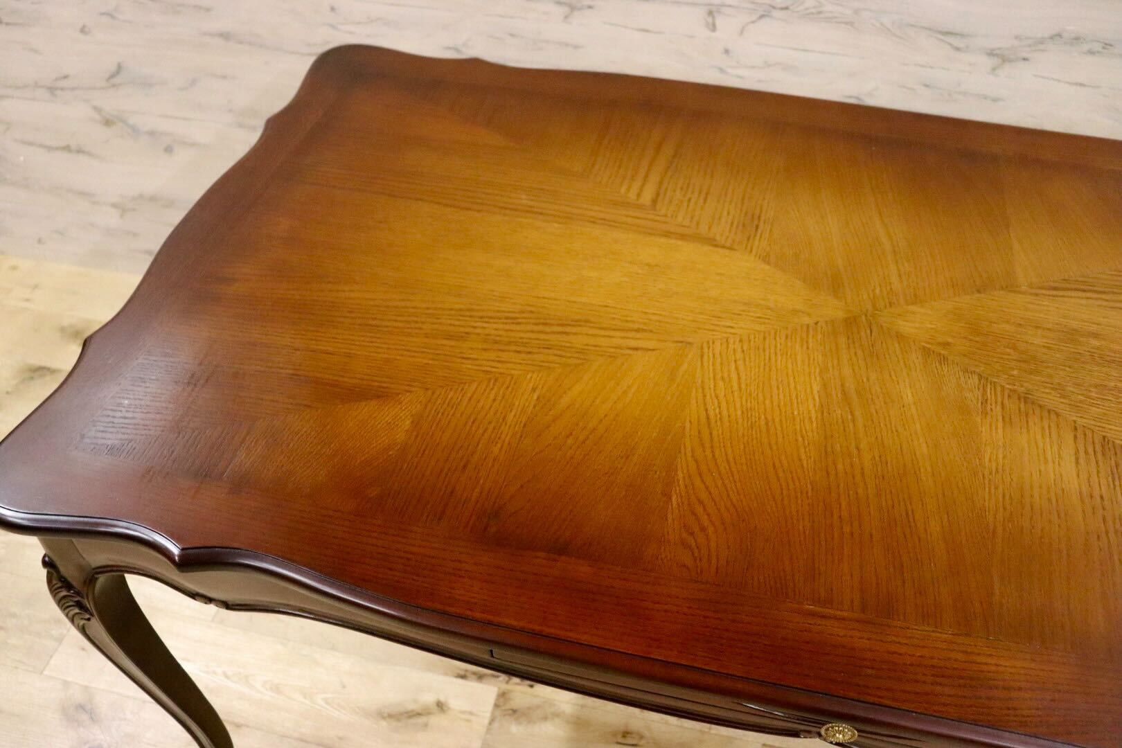 GMIH303○アンティーク調 ダイニングテーブル 食卓テーブル 作業台 猫脚 彫刻 ヨーロピアン マホガニー クラシック