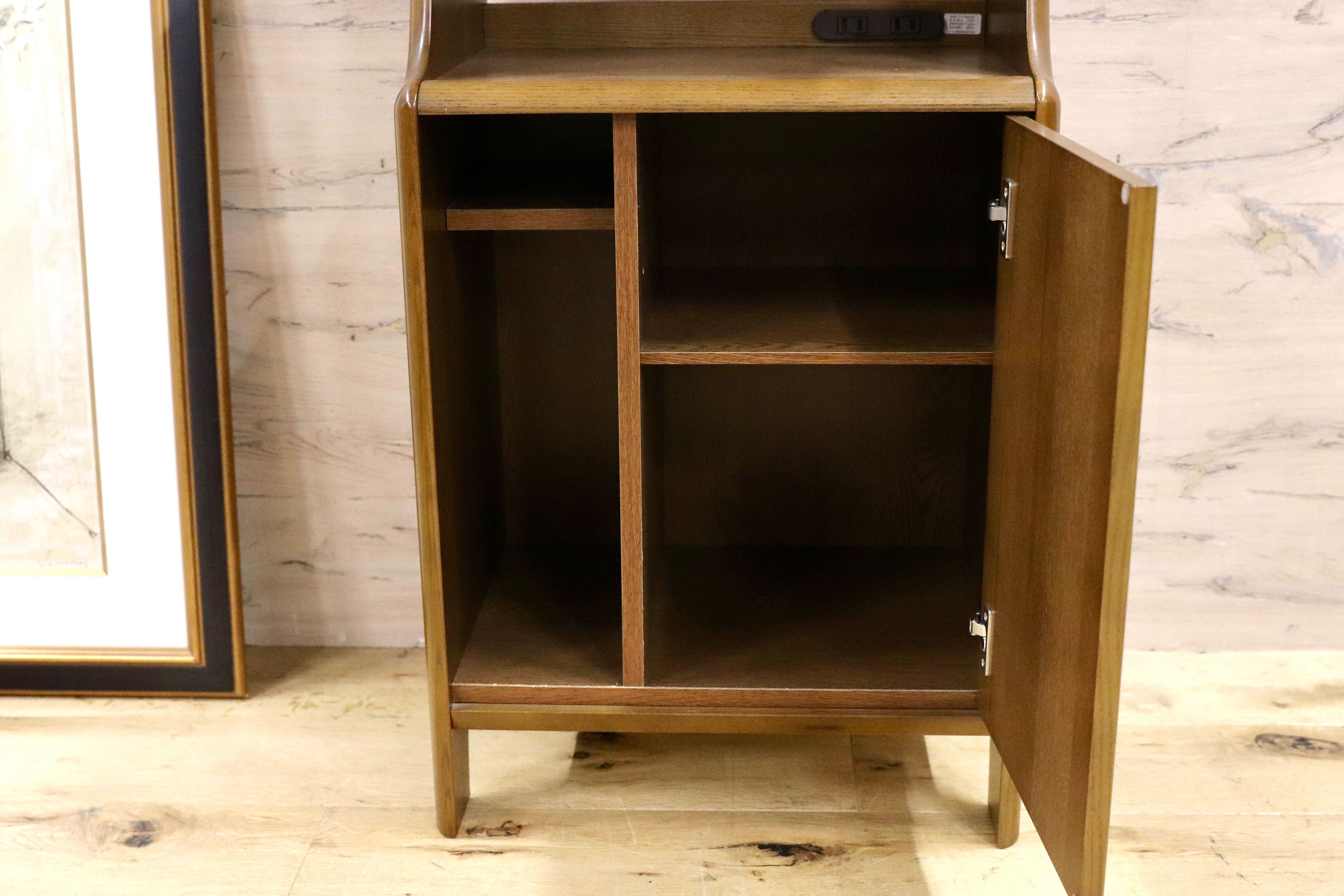 GMHK77○karimoku / カリモク 電話台 FAX台 リビング収納 小物入れ チェスト レトロ 国産家具