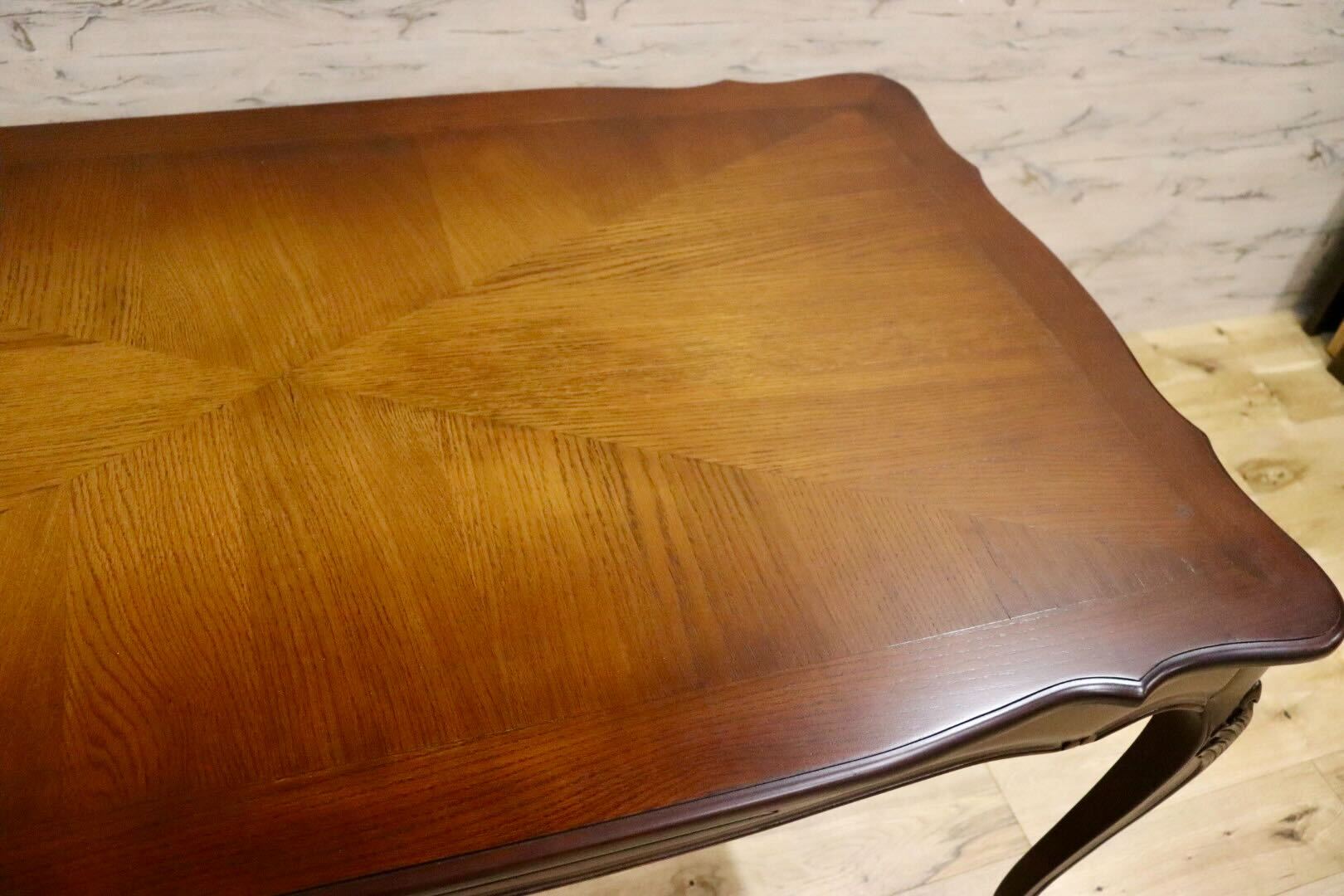 GMIH303○アンティーク調 ダイニングテーブル 食卓テーブル 作業台 猫脚 彫刻 ヨーロピアン マホガニー クラシック