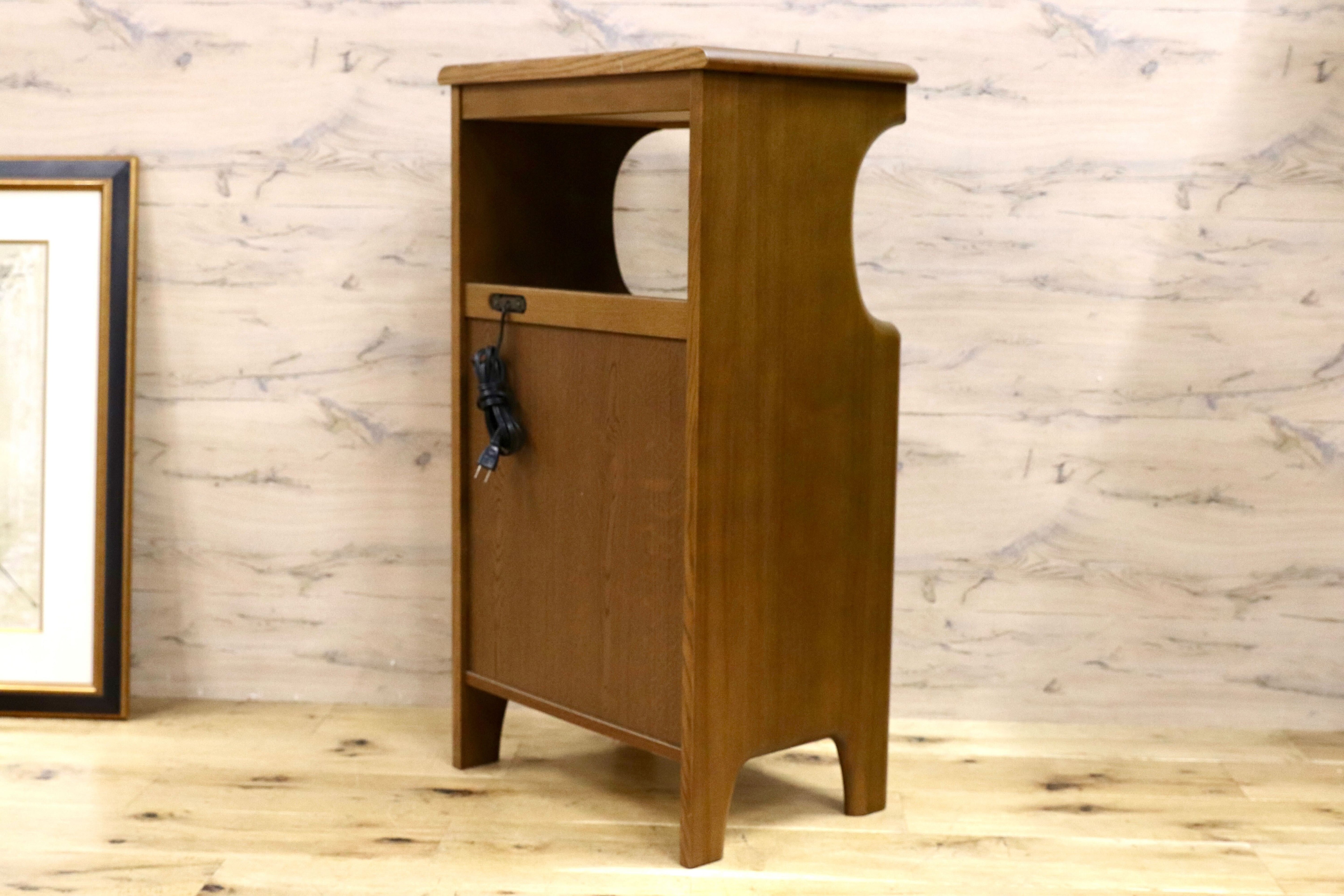 GMHK77○karimoku / カリモク 電話台 FAX台 リビング収納 小物入れ チェスト レトロ 国産家具