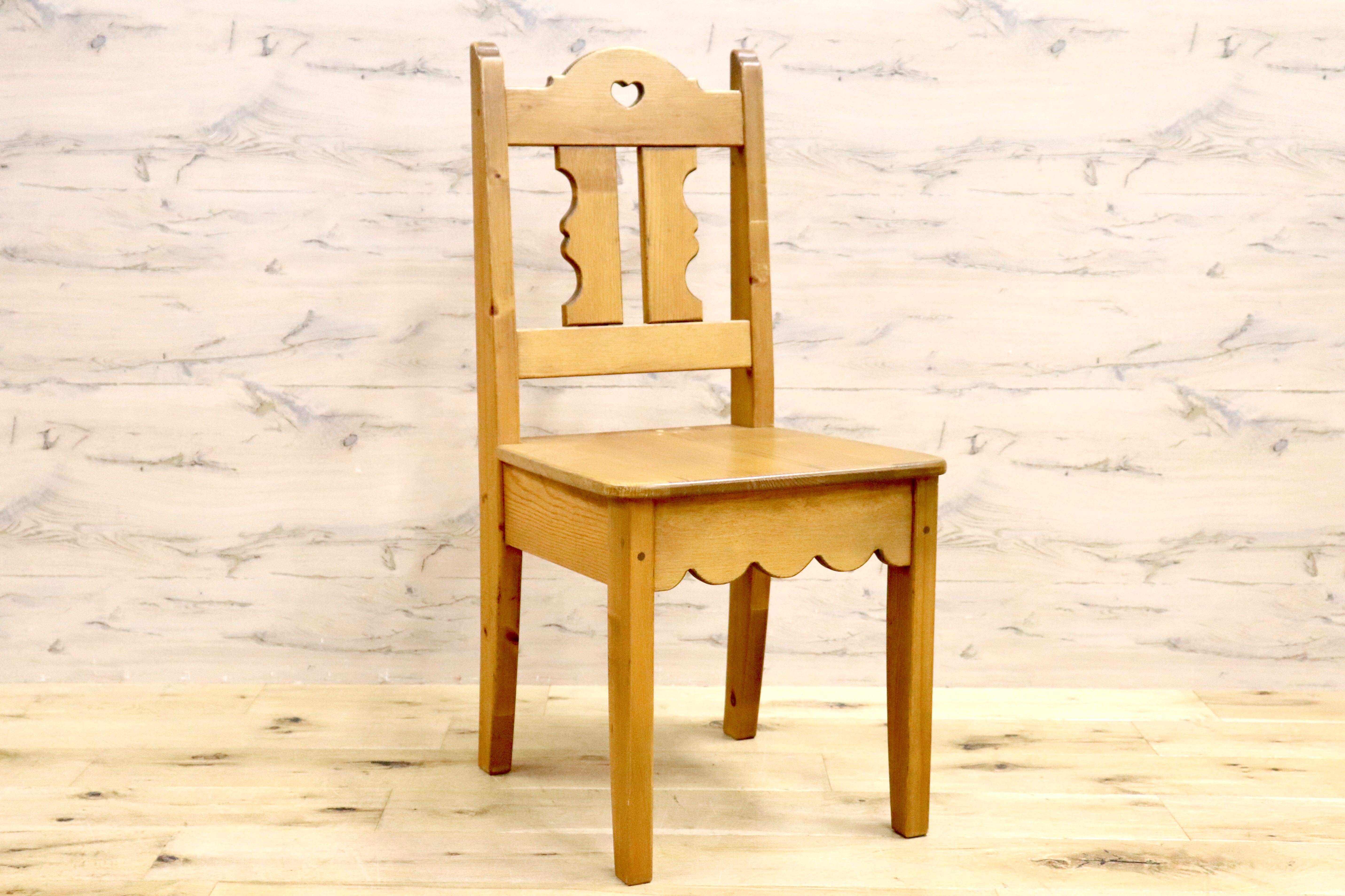 GMHK355○カントリー調 デスクチェア ダイニングチェア ハート パイン材 アーリーアメリカン 検)AUNT STELLA's アンファン 椅子