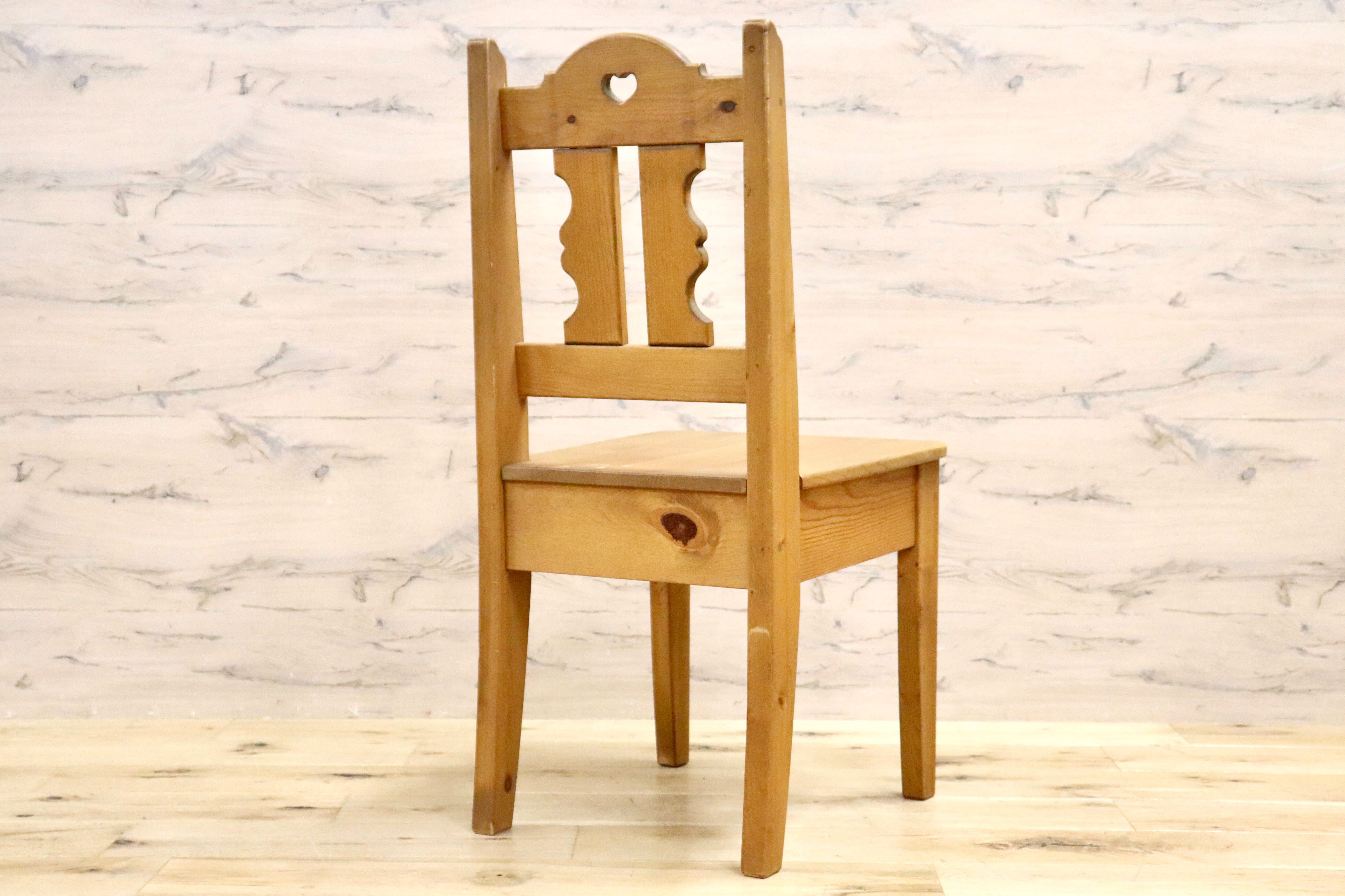 GMHK355○カントリー調 デスクチェア ダイニングチェア ハート パイン材 アーリーアメリカン 検)AUNT STELLA's アンファン 椅子