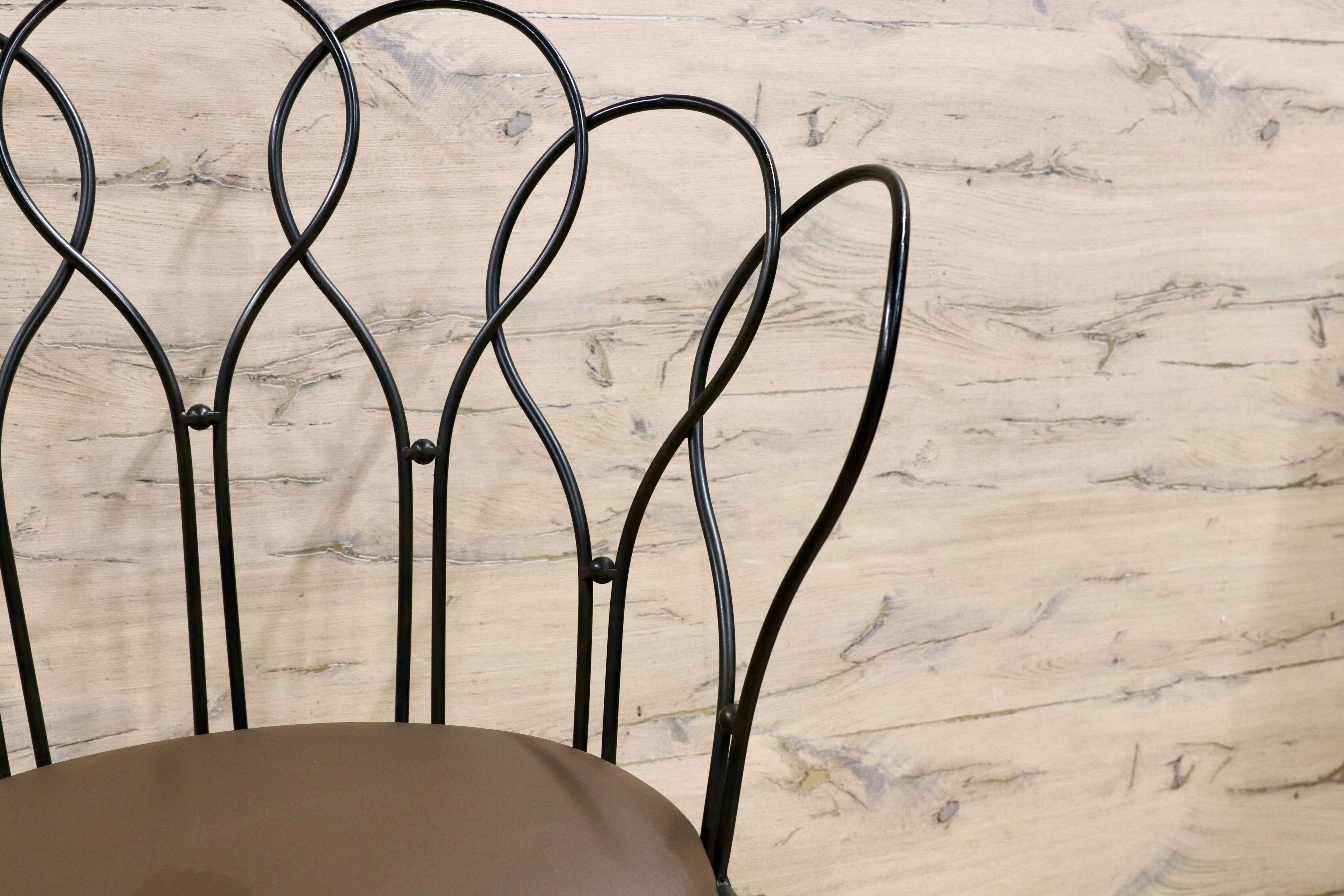 GMHS52A○トスカーナモデル メタルチェア 輸入家具 ヴィンテージ 回転チェア サイドチェア 店舗什器 インテリア オブジェ 合皮 約7.6万