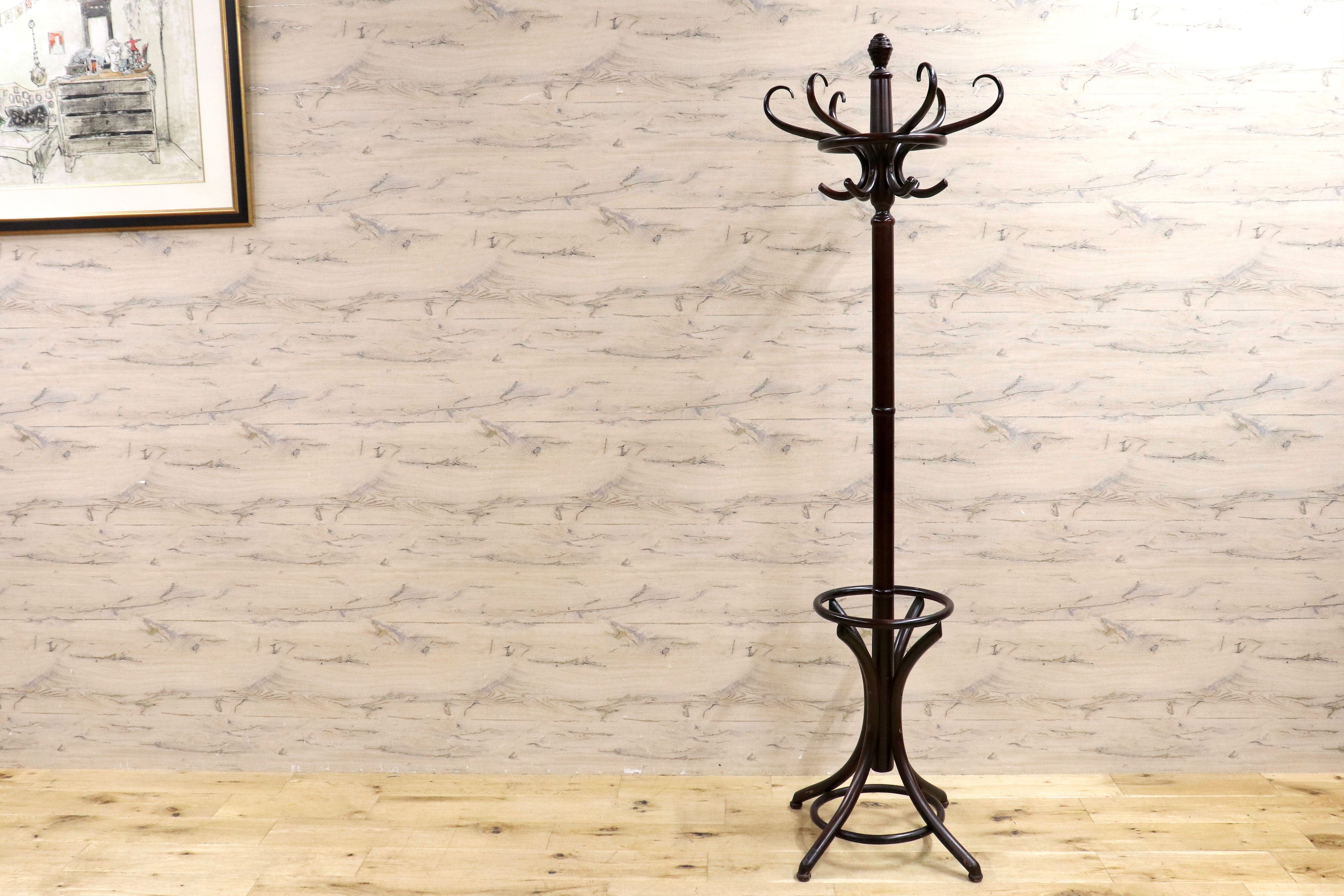 GMIS240○クラシック ベントウッド ハットスタンド帽子掛け コートスタンド ポールハンガー アンティーク ヨーロピアン 検)秋田木工