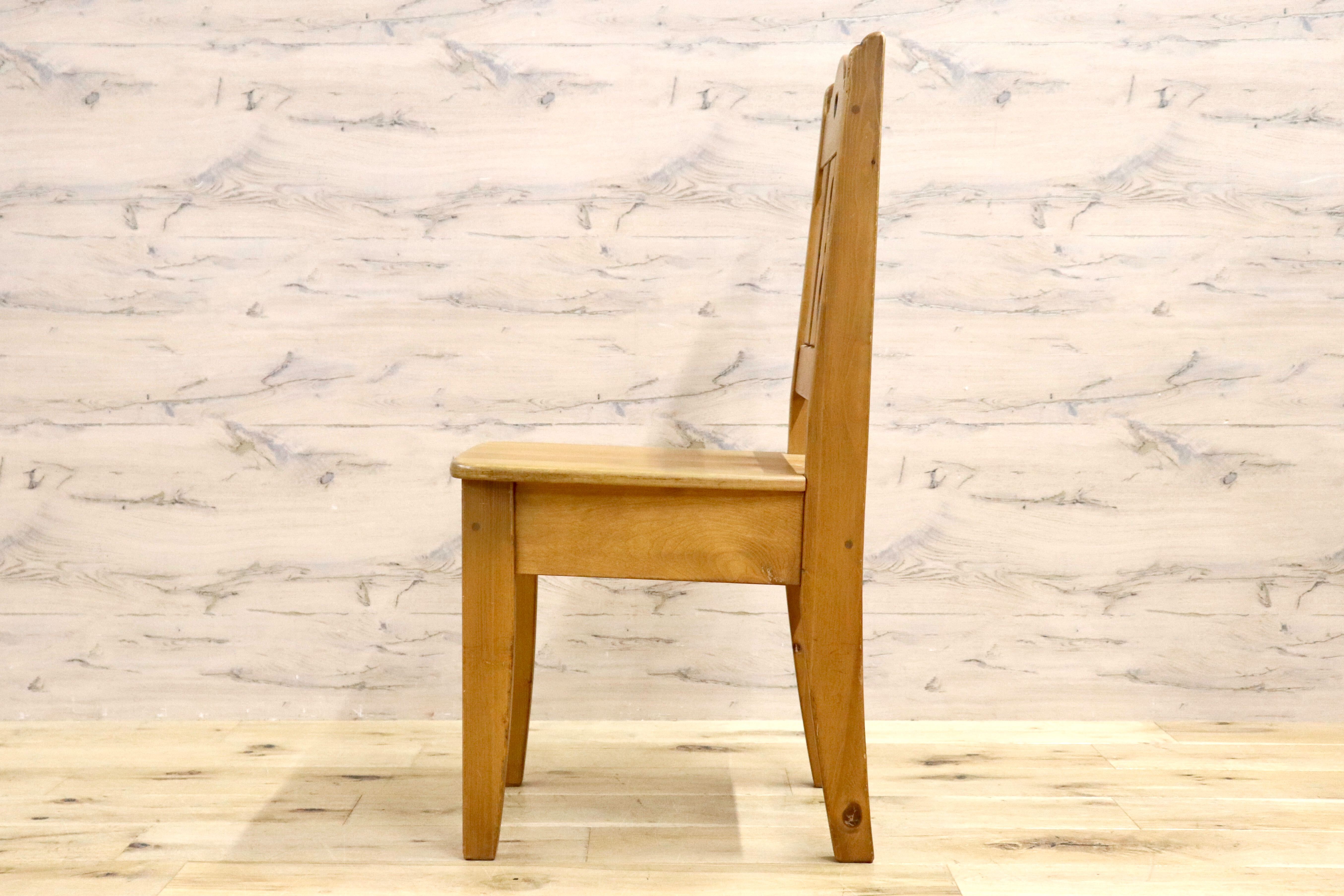 GMHK355○カントリー調 デスクチェア ダイニングチェア ハート パイン材 アーリーアメリカン 検)AUNT STELLA's アンファン 椅子