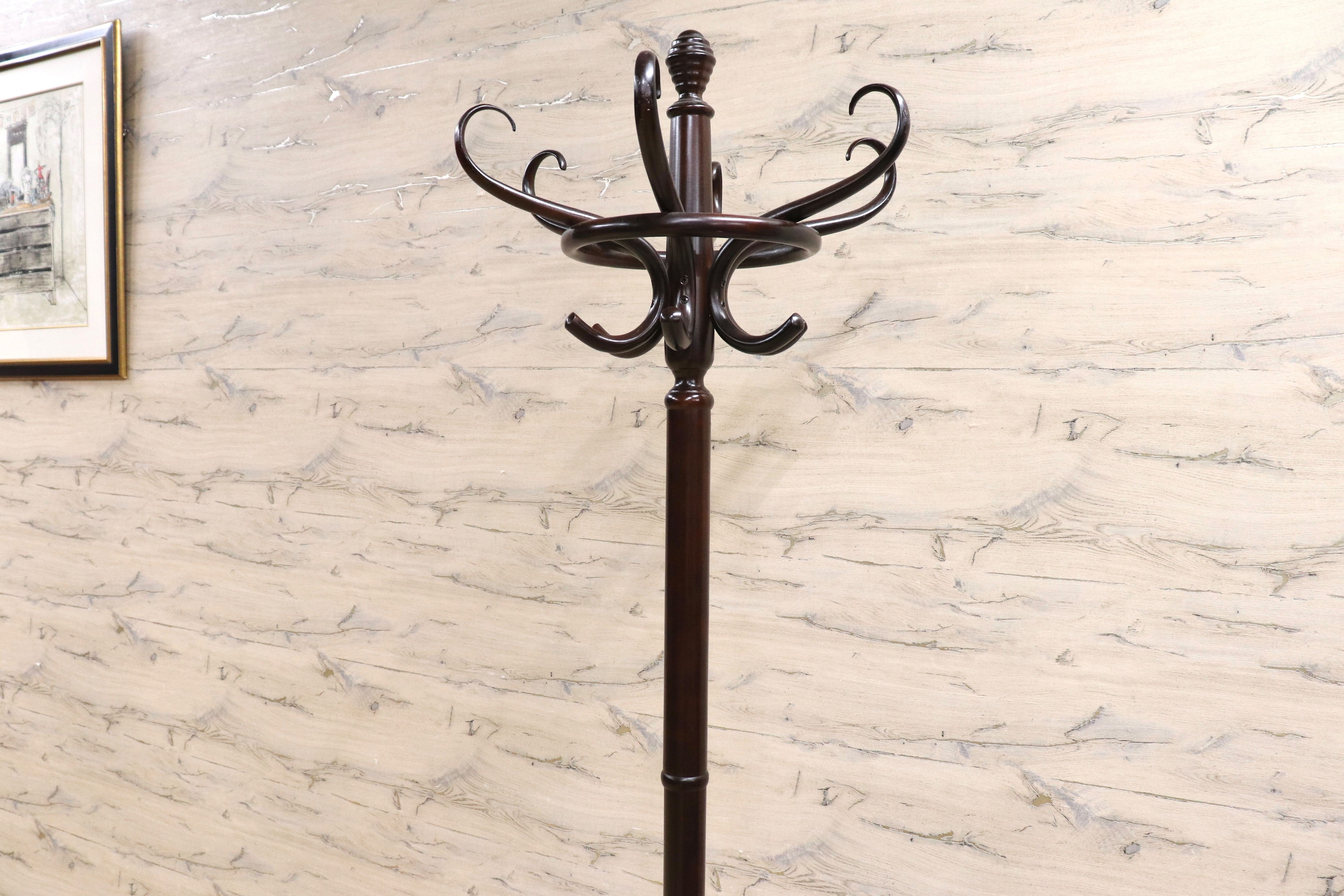 GMIS240○クラシック ベントウッド ハットスタンド帽子掛け コートスタンド ポールハンガー アンティーク ヨーロピアン 検)秋田木工