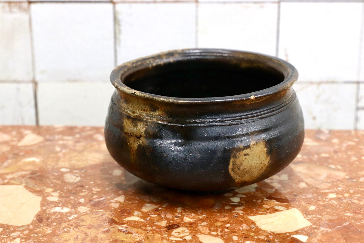 GMJH344C○備前焼 黒備前 茶碗 在銘 窯変 焼締め 茶道具 抹茶碗 茶器 古陶磁 古美術 民藝