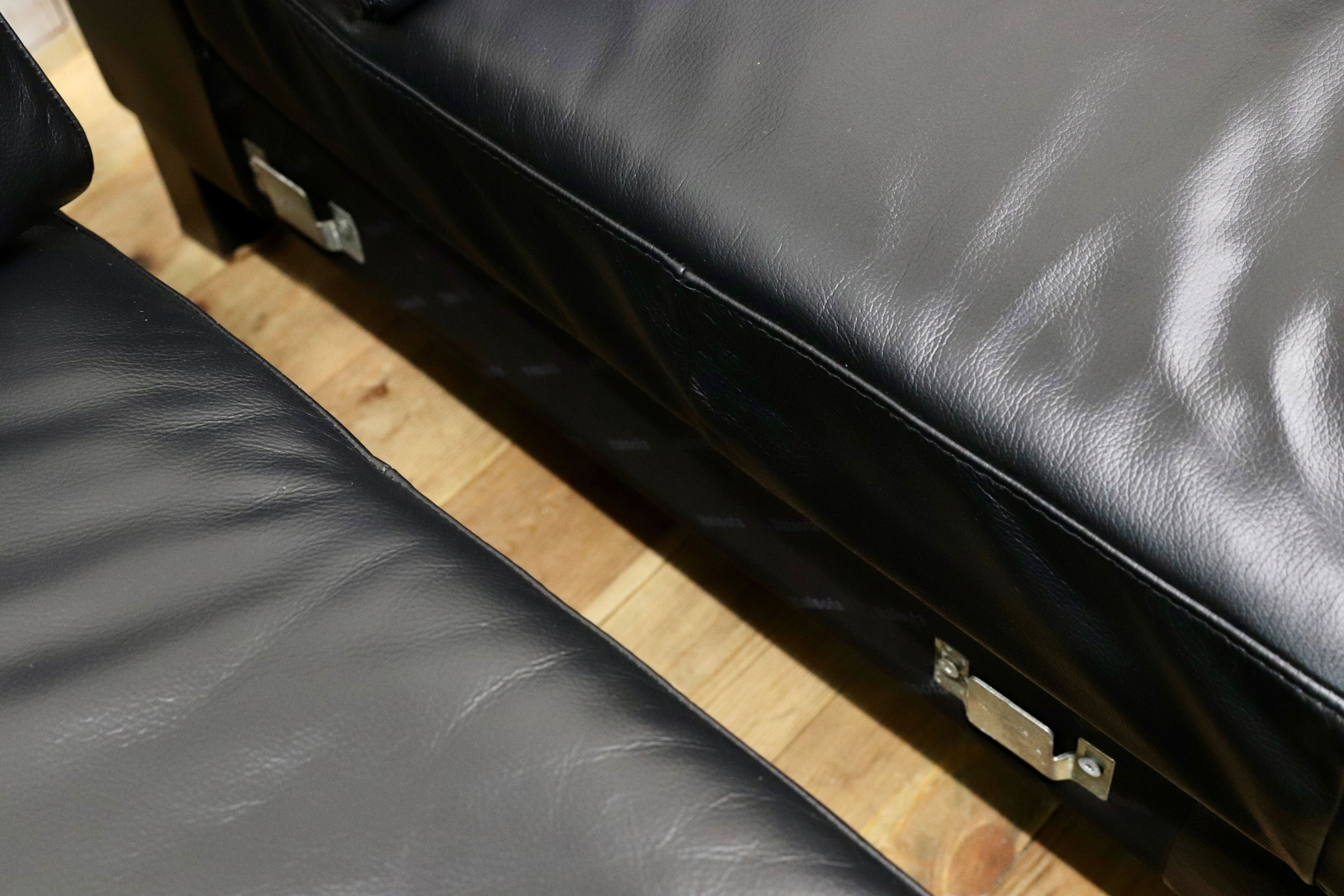 GMIH285○italsofa / イタルソファ 黒 本革 レザー イタリアモダン カウチソファ コーナーソファ ナツッジ スタイリッシュモダン