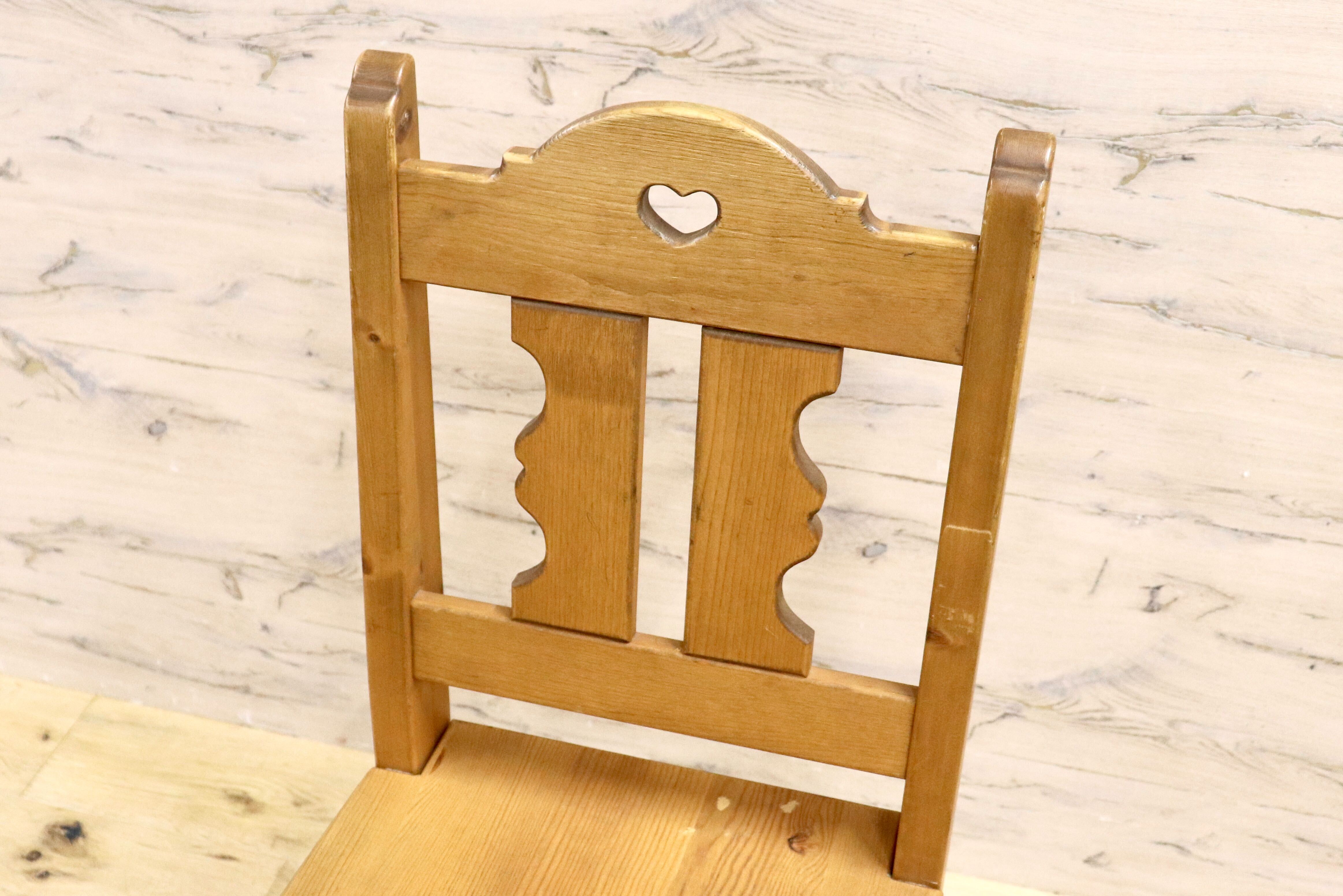 GMHK355○カントリー調 デスクチェア ダイニングチェア ハート パイン材 アーリーアメリカン 検)AUNT STELLA's アンファン 椅子