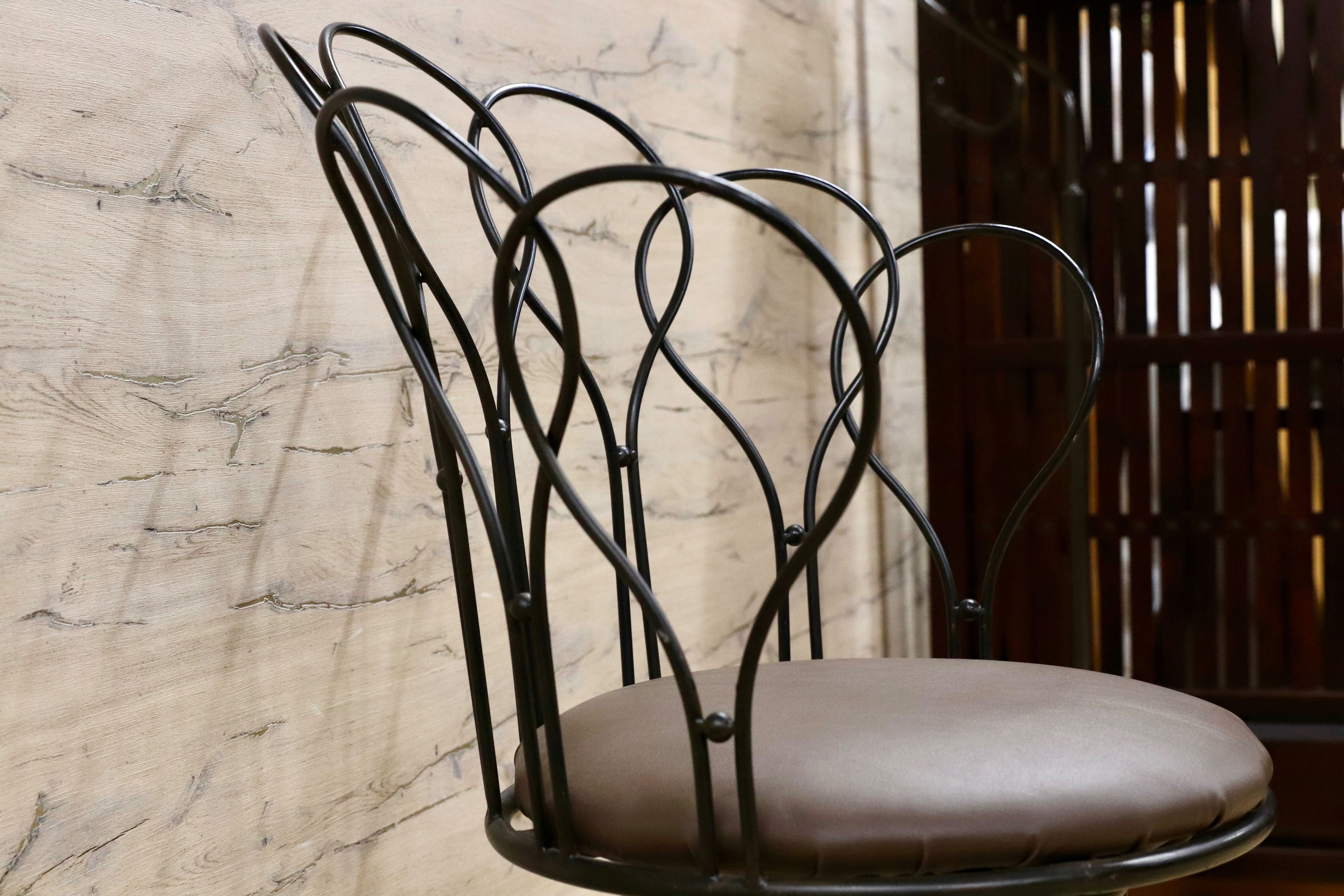 GMHS52B○トスカーナモデル メタルチェア 輸入家具 ヴィンテージ 回転チェア サイドチェア 店舗什器 インテリア オブジェ 合皮 約7.6万