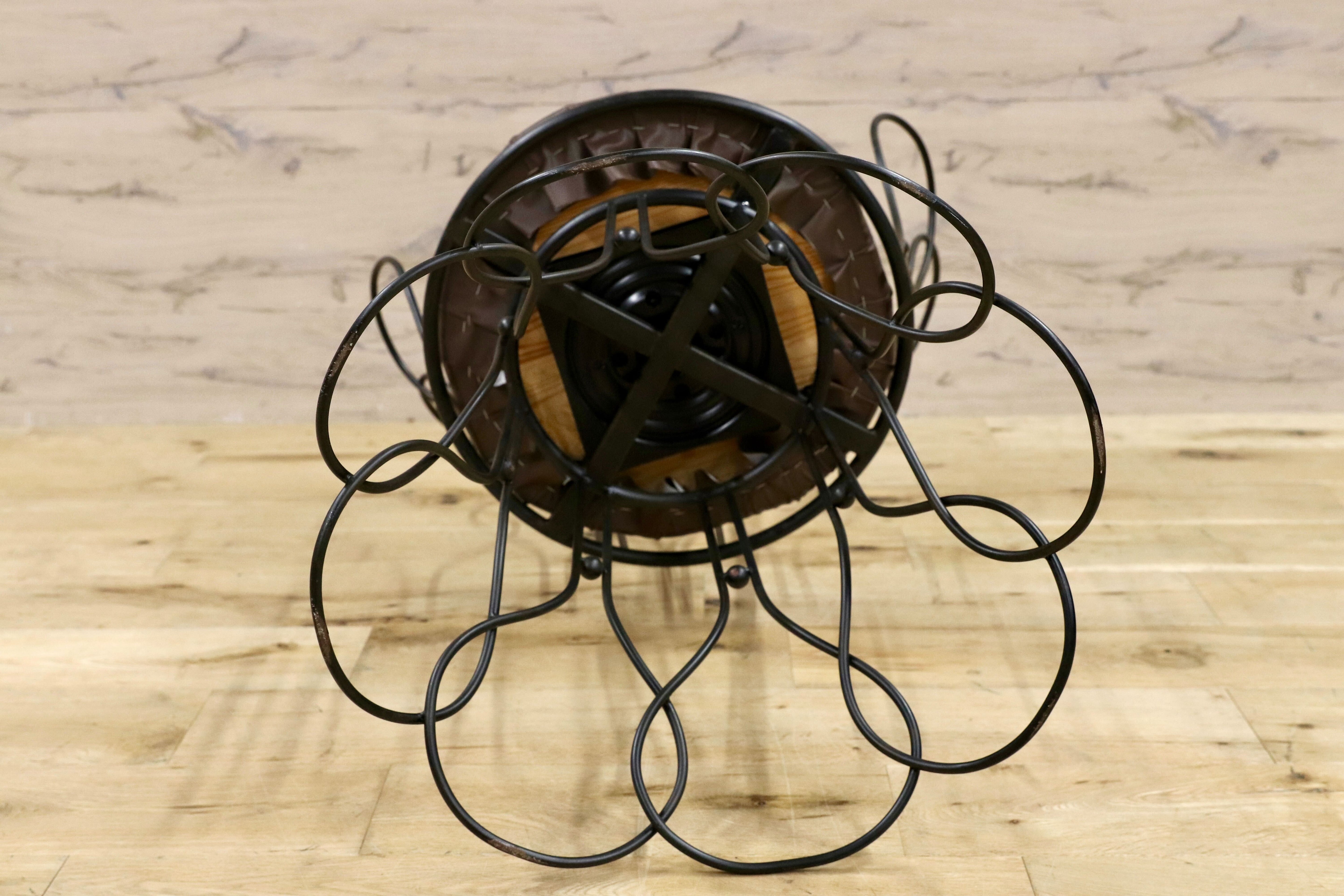 GMHS52B○トスカーナモデル メタルチェア 輸入家具 ヴィンテージ 回転チェア サイドチェア 店舗什器 インテリア オブジェ 合皮 約7.6万