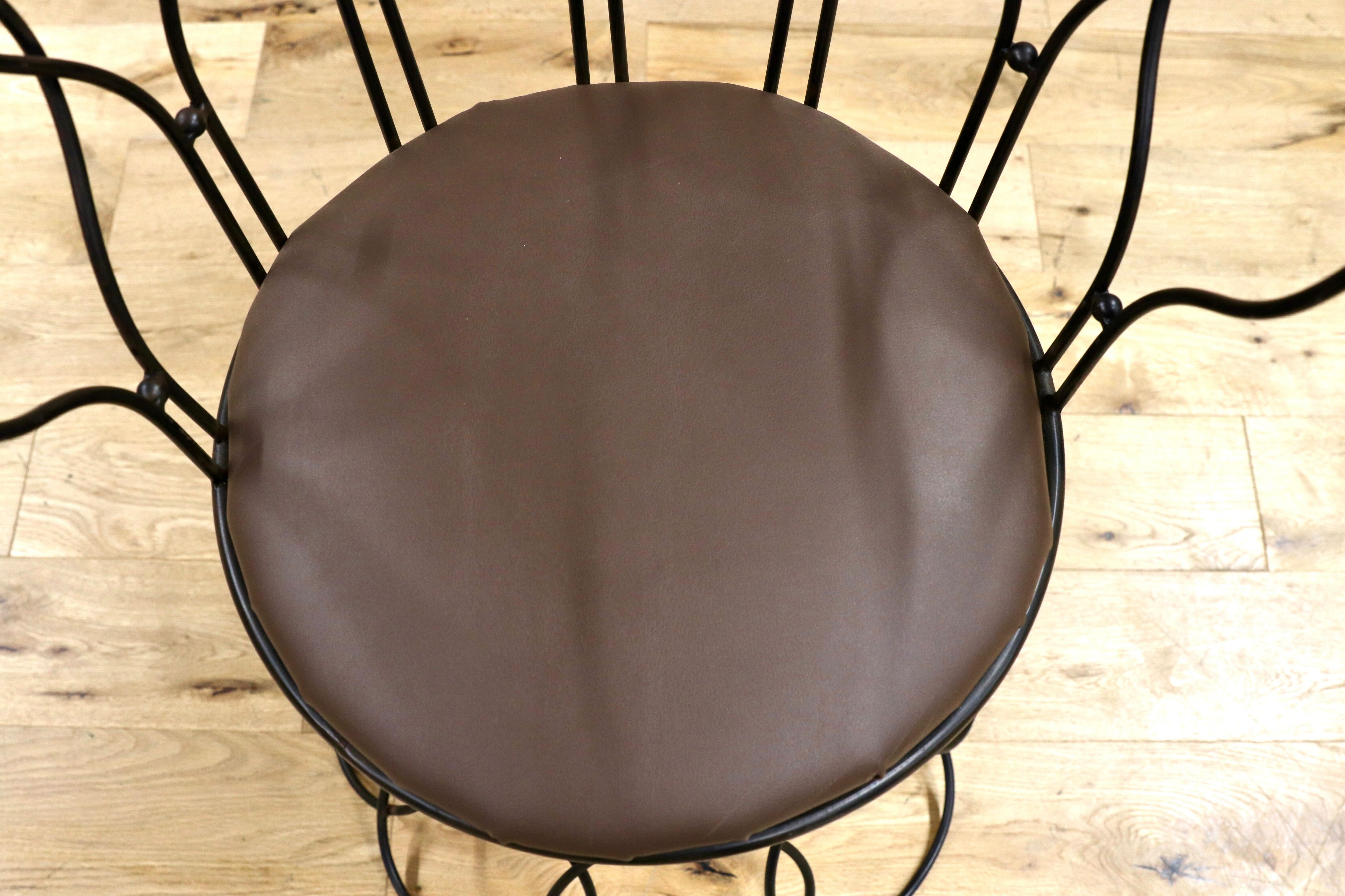 GMHS52B○トスカーナモデル メタルチェア 輸入家具 ヴィンテージ 回転チェア サイドチェア 店舗什器 インテリア オブジェ 合皮 約7.6万