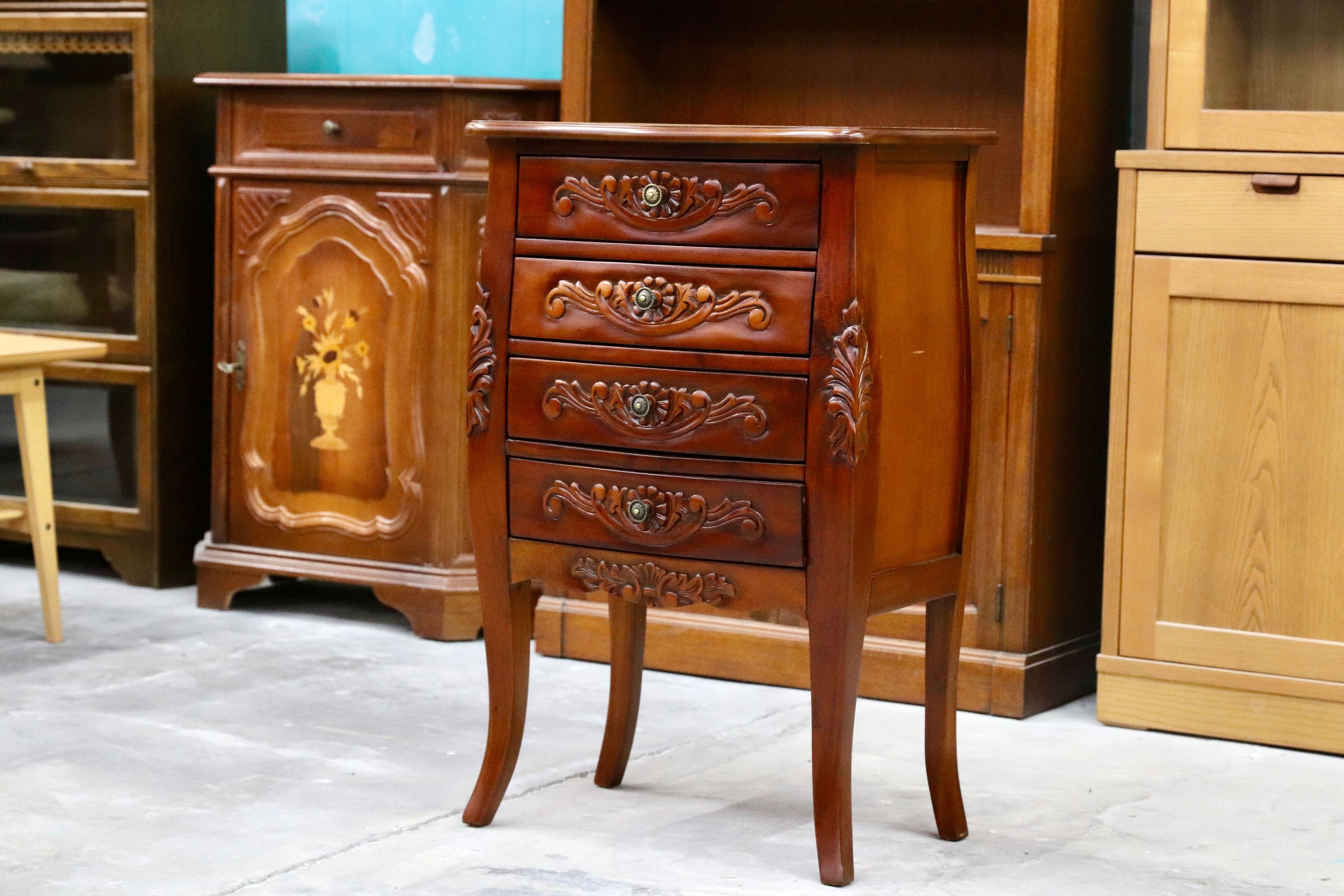 GMIK183○コモ チェスト 4D 収納家具 リビングボード サイドボード クラシック アンティーク調 定価約6.4万 展示品