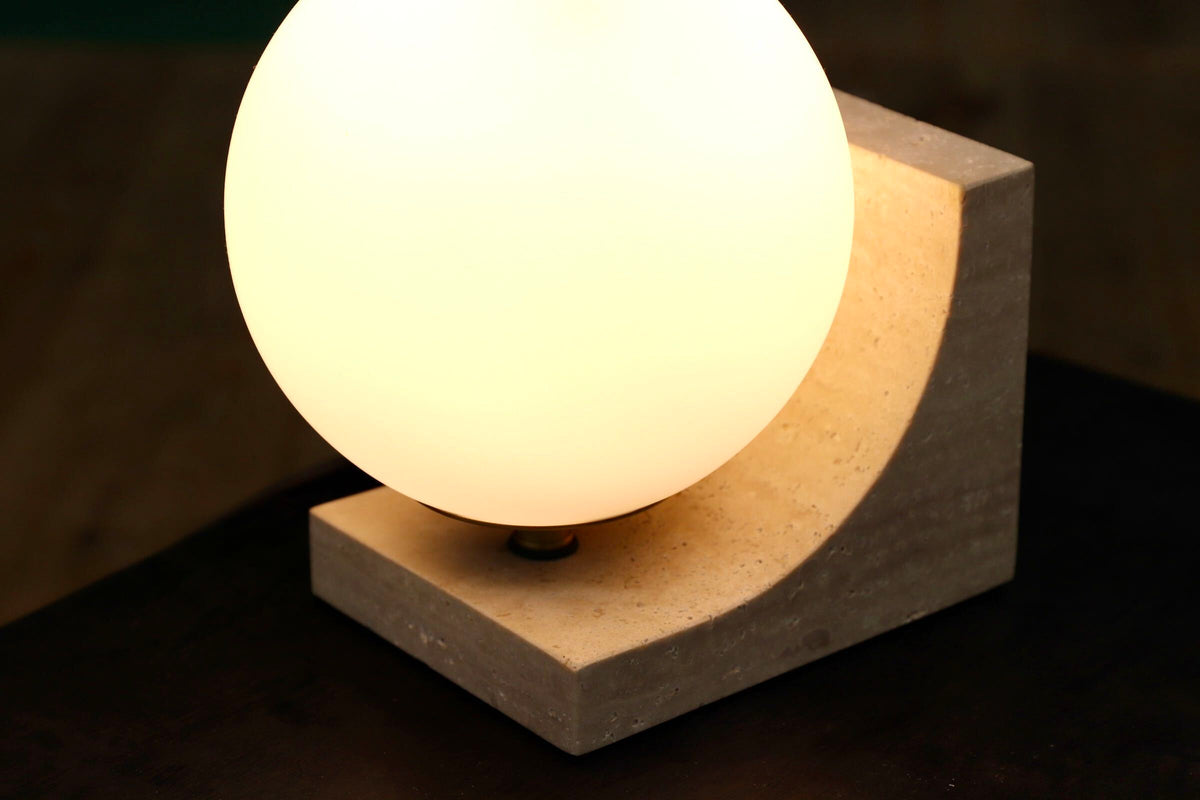 GMJN60○Asheville Decor / アシュビルデコ HT3265TR テーブルスタンド テーブルランプ トラバーチン オパールガラス 定価約7.5万円 展示品