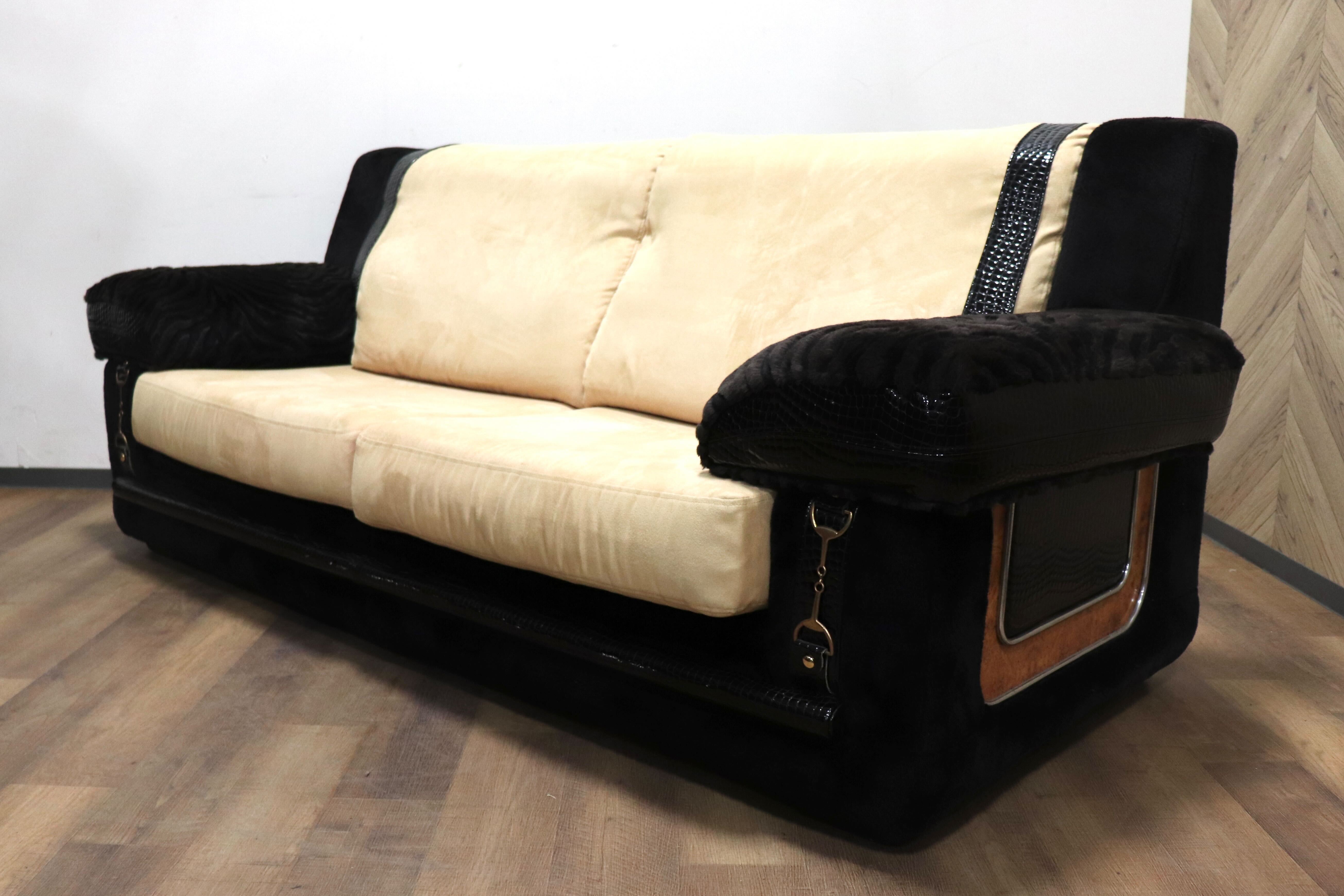 GMHK293A○Fromitaria / フォルミタリア Paolo GUCCI パオロ グッチ 3人掛けソファ トリプルソファ イタリア最高峰 布張り クラシック