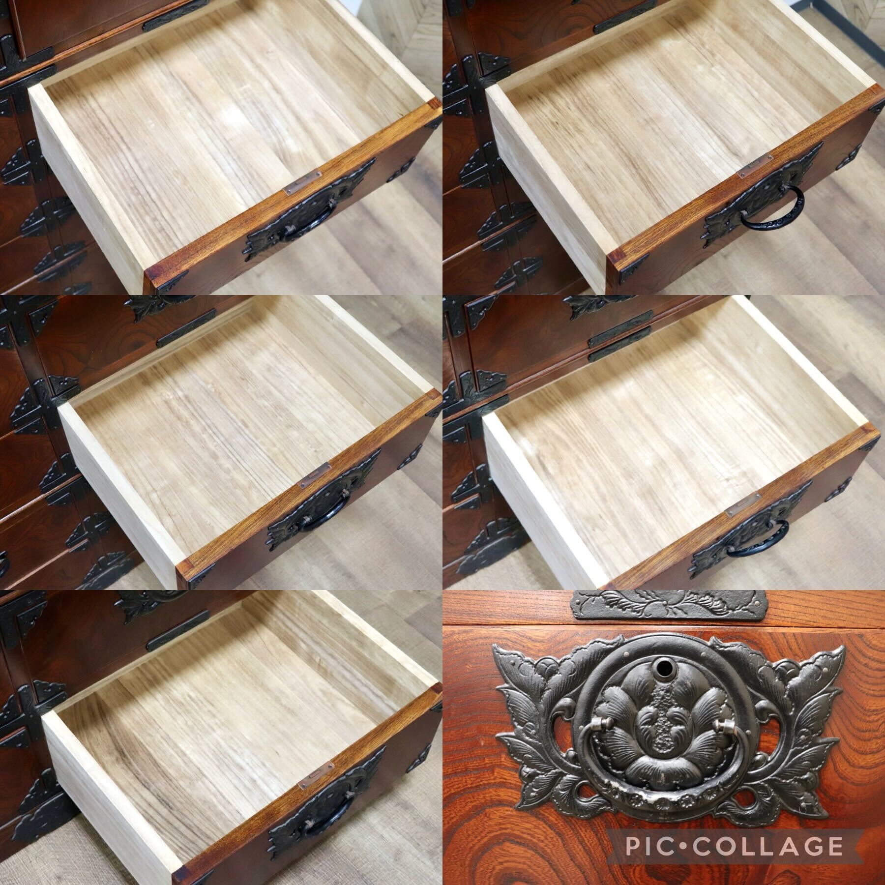 GMGH385○岩谷堂箪笥 整理箪笥 時代箪笥 和箪笥 チェスト 伝統工芸 和家具 欅材 南部鉄器 民芸家具 最高級 和モダン 定価約140万