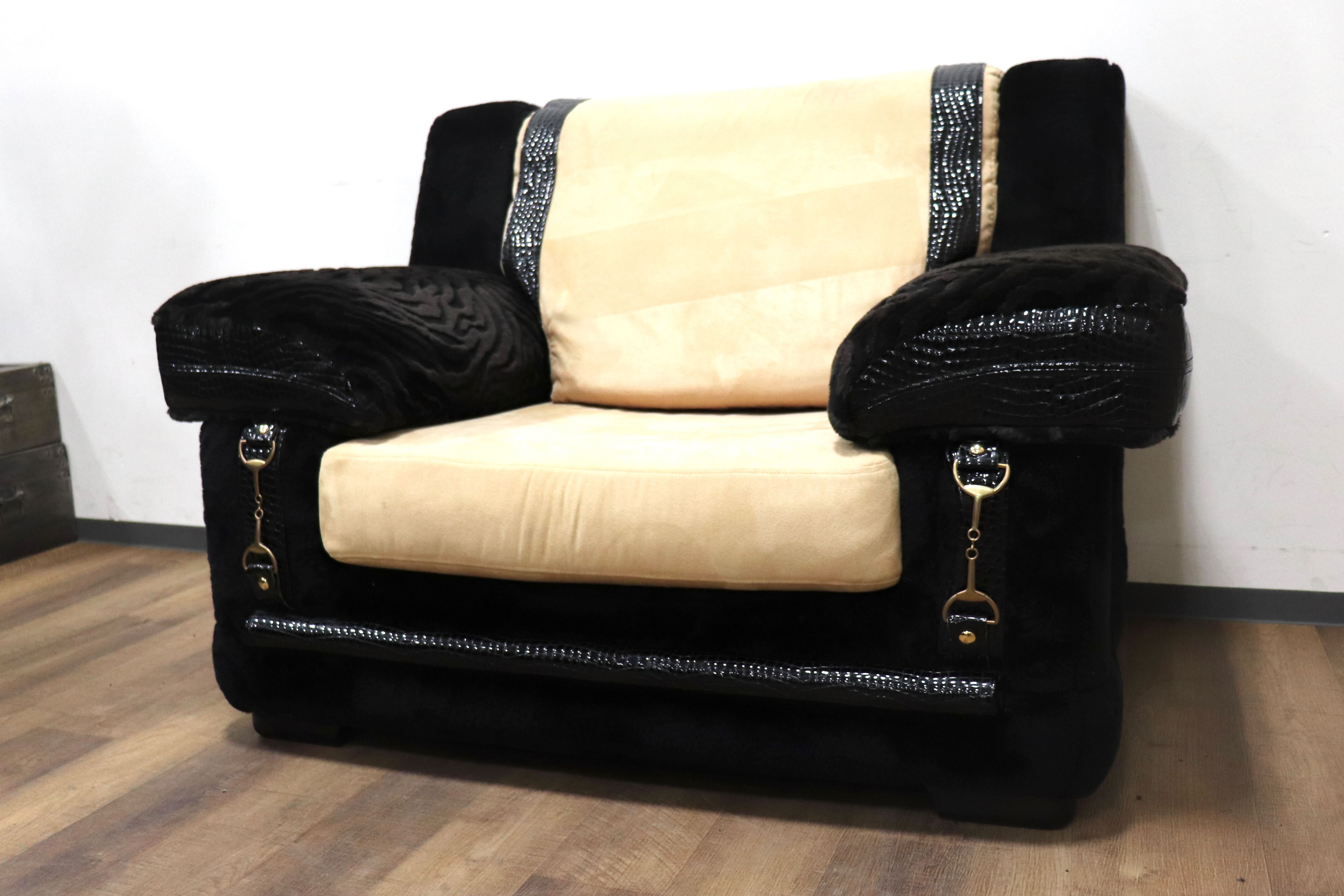 GMHK293B○Fromitaria / フォルミタリア Paolo GUCCI パオロ グッチ 1人掛けソファ シングルソファ イタリア最高峰 布張り クラシック