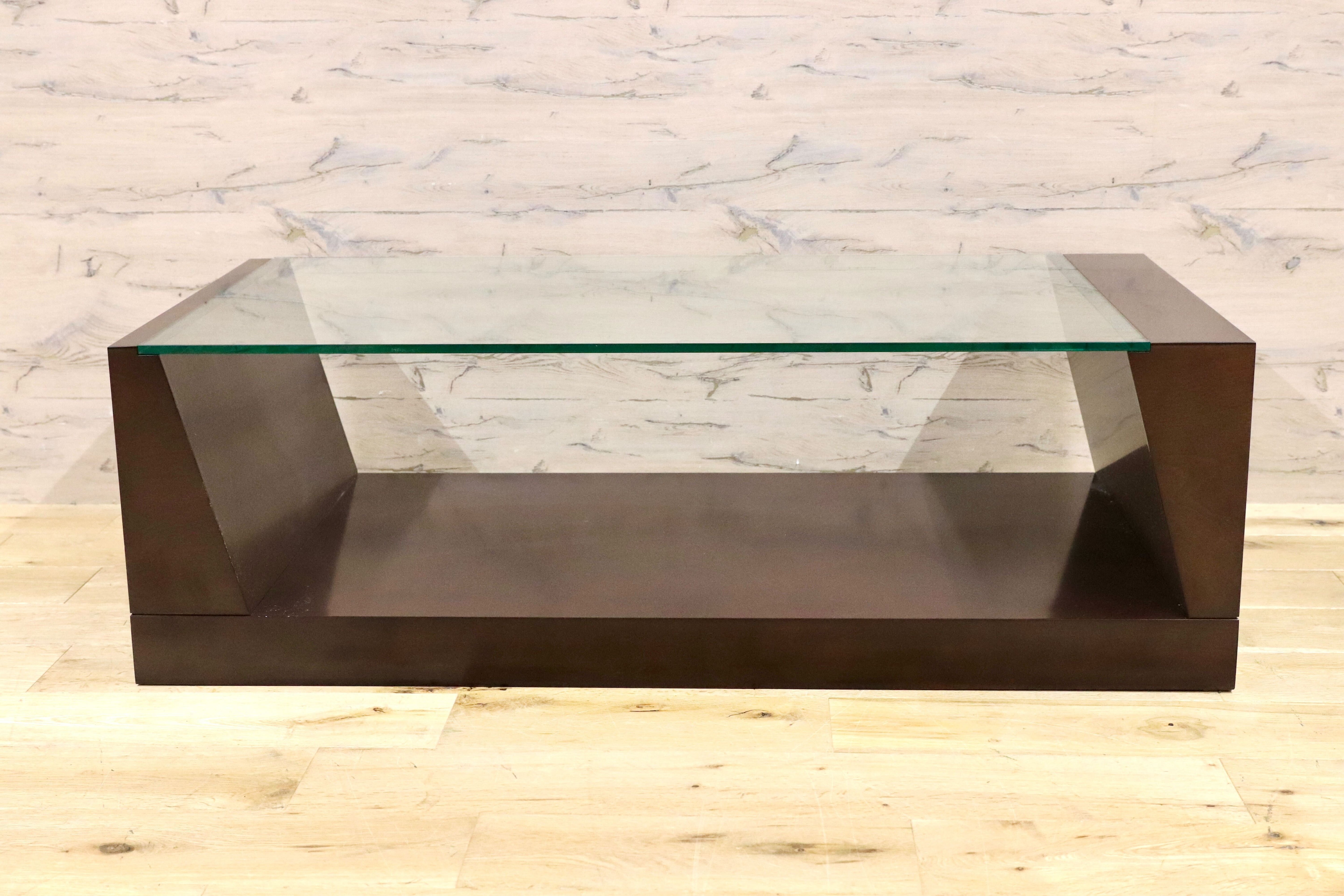 GMHK44○モリシゲ / MORISHIGE トリム センターテーブル リビングテーブル 応接 机 ガラステーブル IDC大塚家具