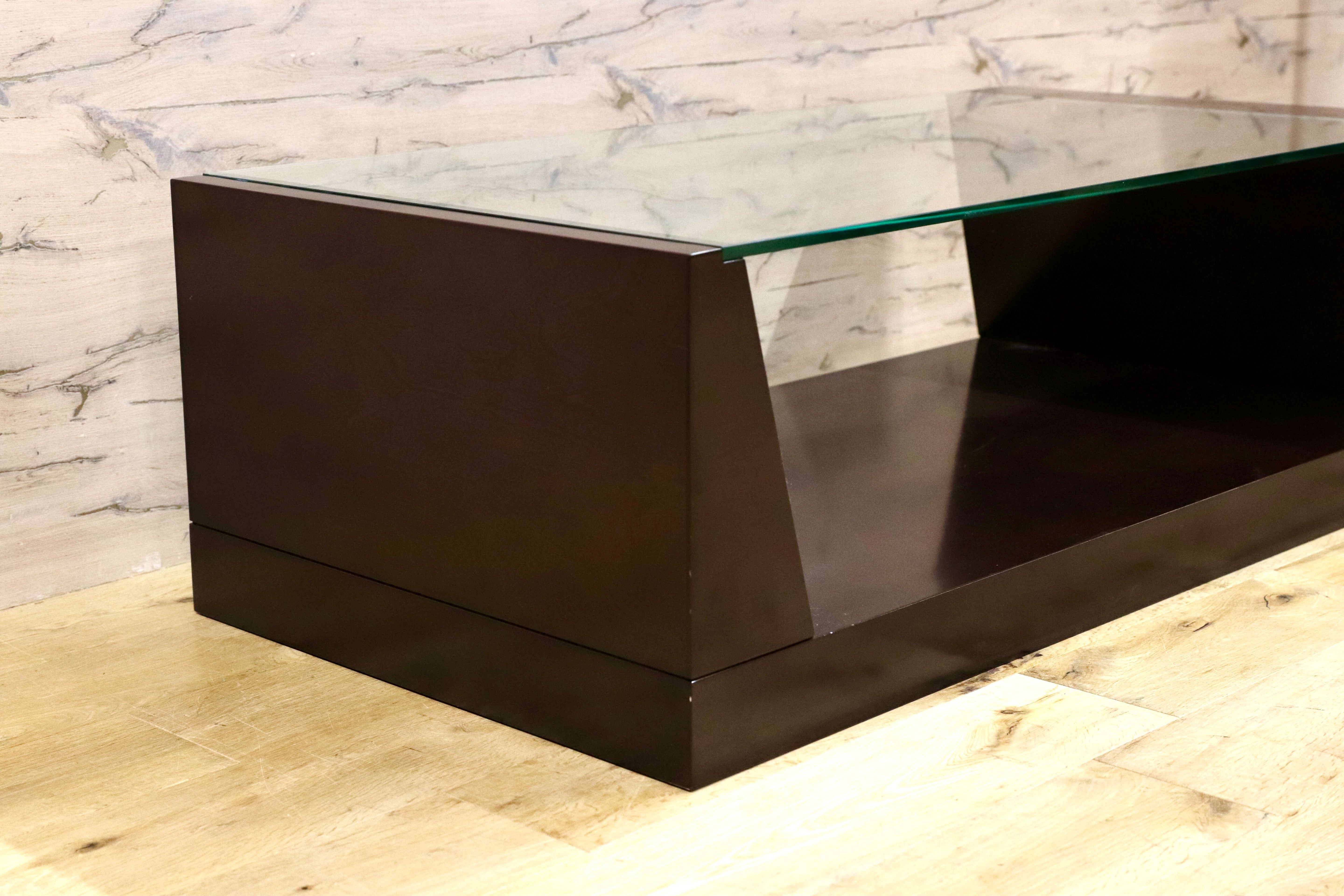 GMHK44○モリシゲ / MORISHIGE トリム センターテーブル リビングテーブル 応接 机 ガラステーブル IDC大塚家具