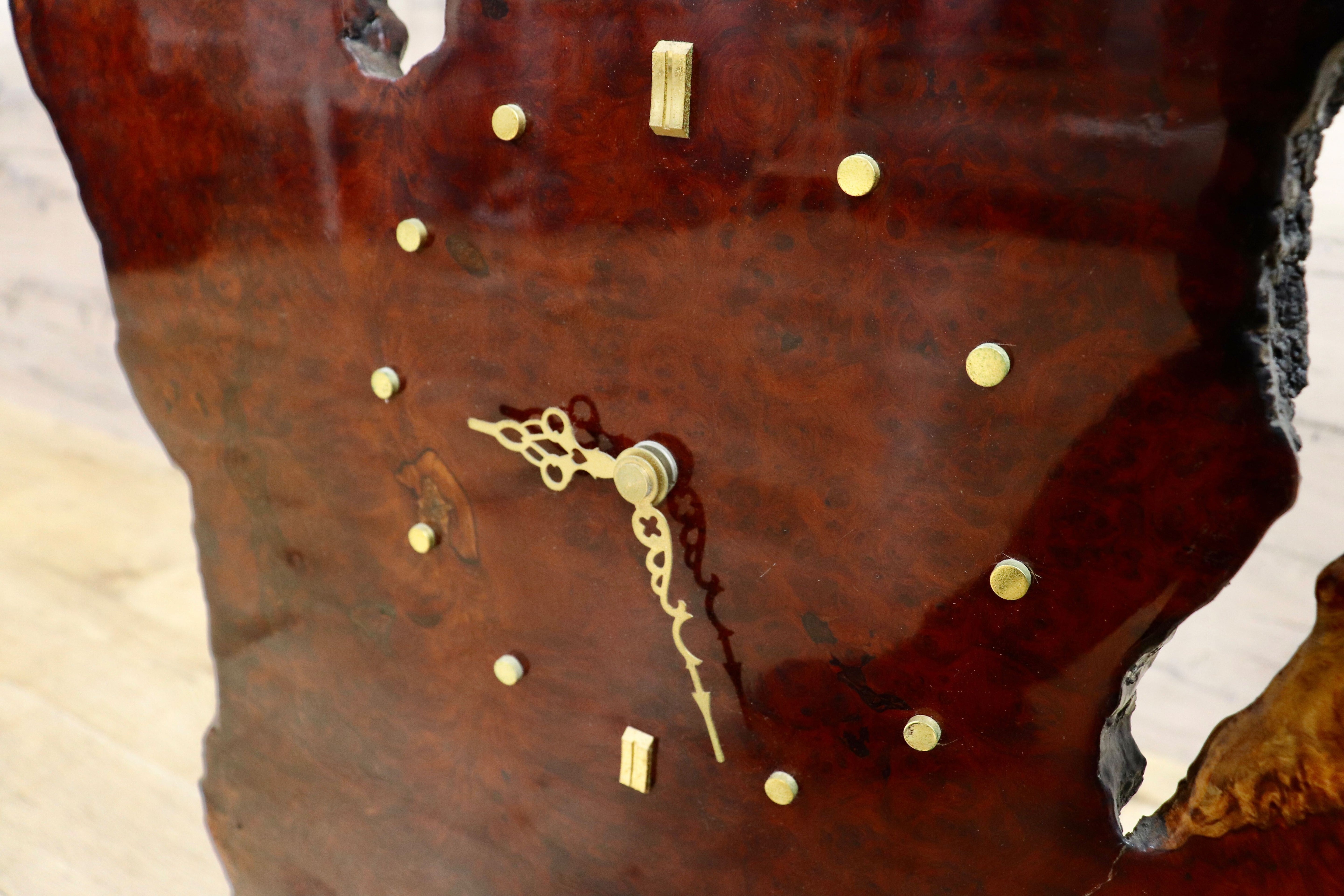 GMIS55○花梨材 一枚板 時計 置き時計 パーテーション 間仕切り 飾り板 和家具 和モダン 和室 古民家 無垢材 天然木