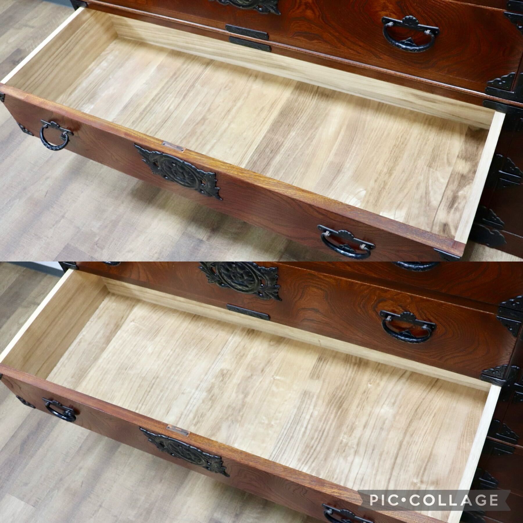 GMGH385○岩谷堂箪笥 整理箪笥 時代箪笥 和箪笥 チェスト 伝統工芸 和家具 欅材 南部鉄器 民芸家具 最高級 和モダン 定価約140万