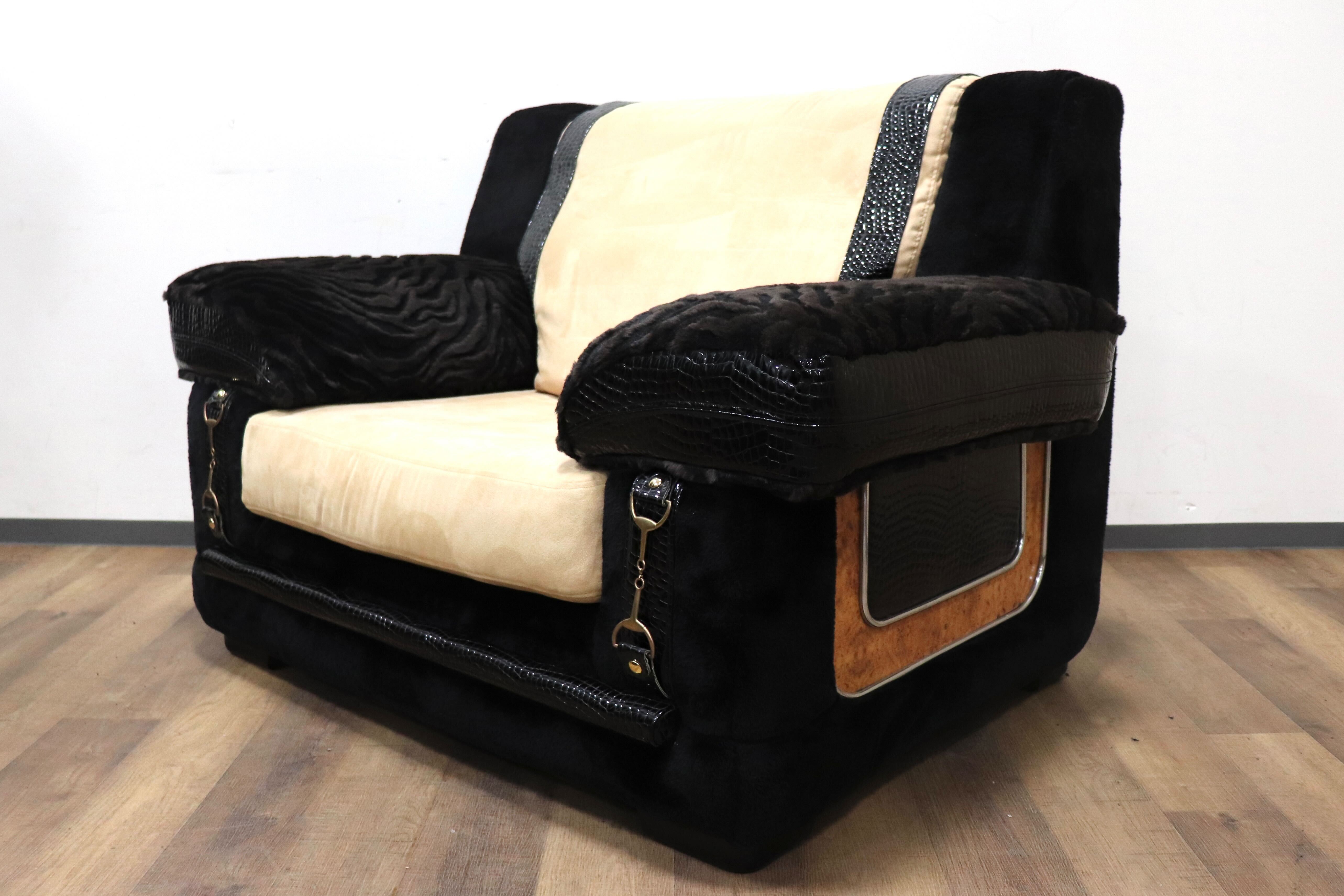 GMHK293B○Fromitaria / フォルミタリア Paolo GUCCI パオロ グッチ 1人掛けソファ シングルソファ イタリア最高峰 布張り クラシック