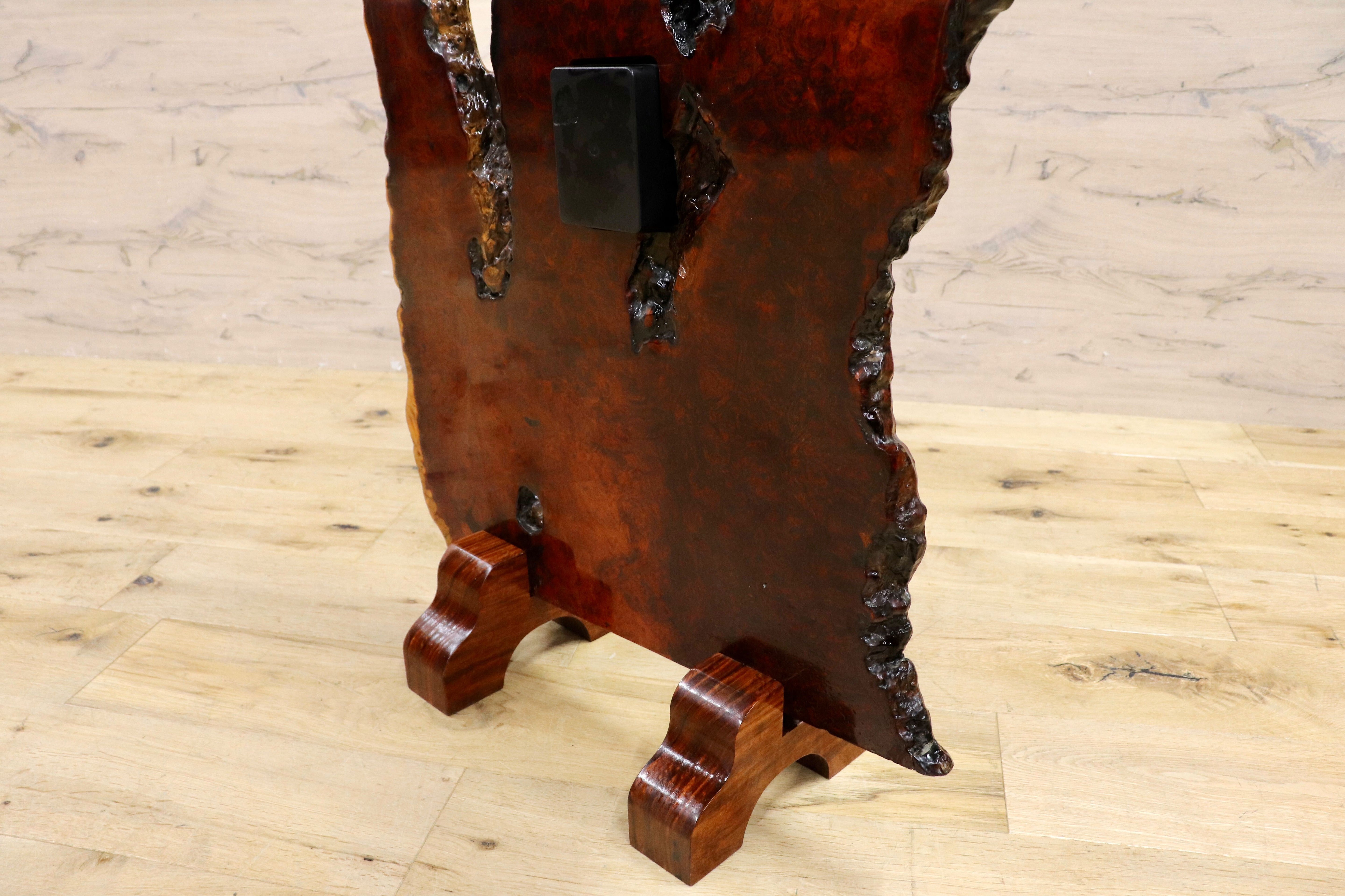 GMIS55○花梨材 一枚板 時計 置き時計 パーテーション 間仕切り 飾り板 和家具 和モダン 和室 古民家 無垢材 天然木