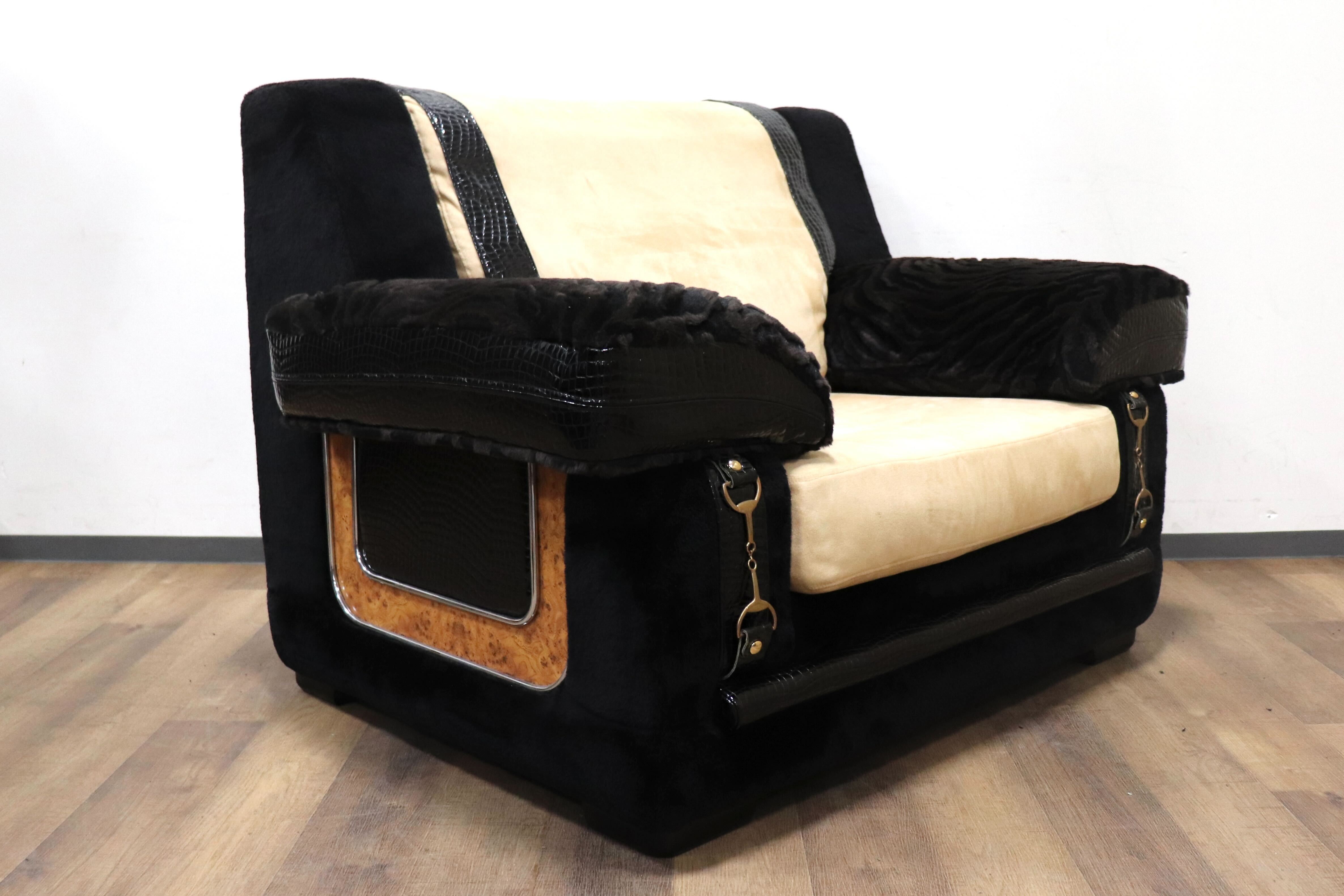 GMHK293B○Fromitaria / フォルミタリア Paolo GUCCI パオロ グッチ 1人掛けソファ シングルソファ イタリア最高峰 布張り クラシック