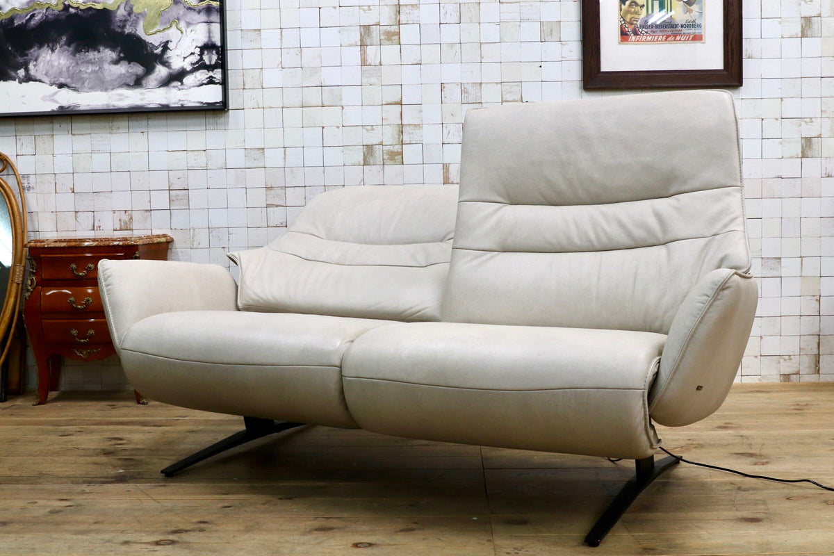 GMJK434○himolla / ヒモラ LALO ラロ 電動リクライニングソファ 2人掛け 総本革 ロングライフ ドイツ製 IDC大塚家具 定価約95万円