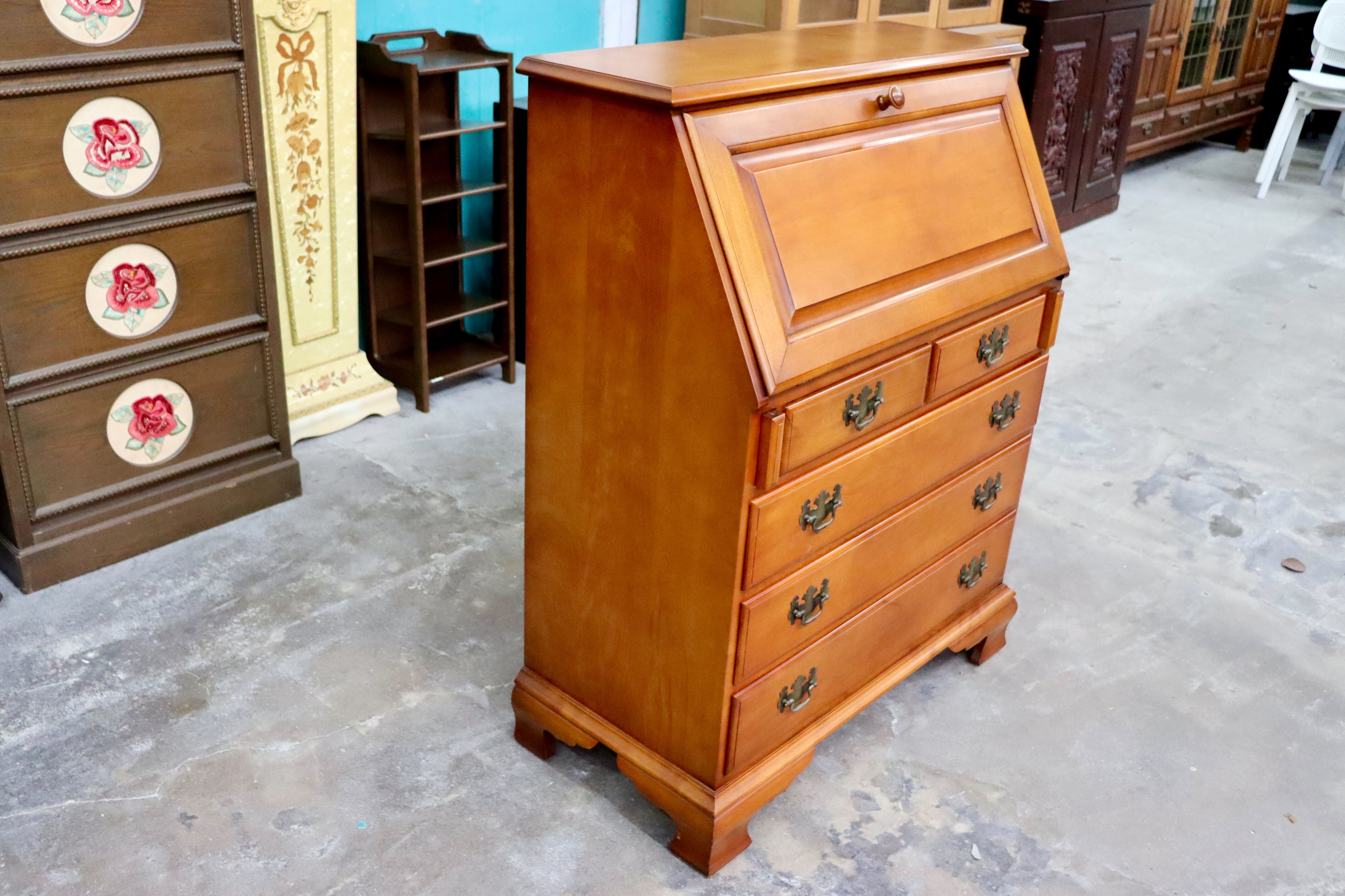 GMIK744○横浜ダニエル / Daniel ライティングビューロー 学習机 書斎机 勉強机 樺桜 アーリーアメリカン クラシック 定価約46万